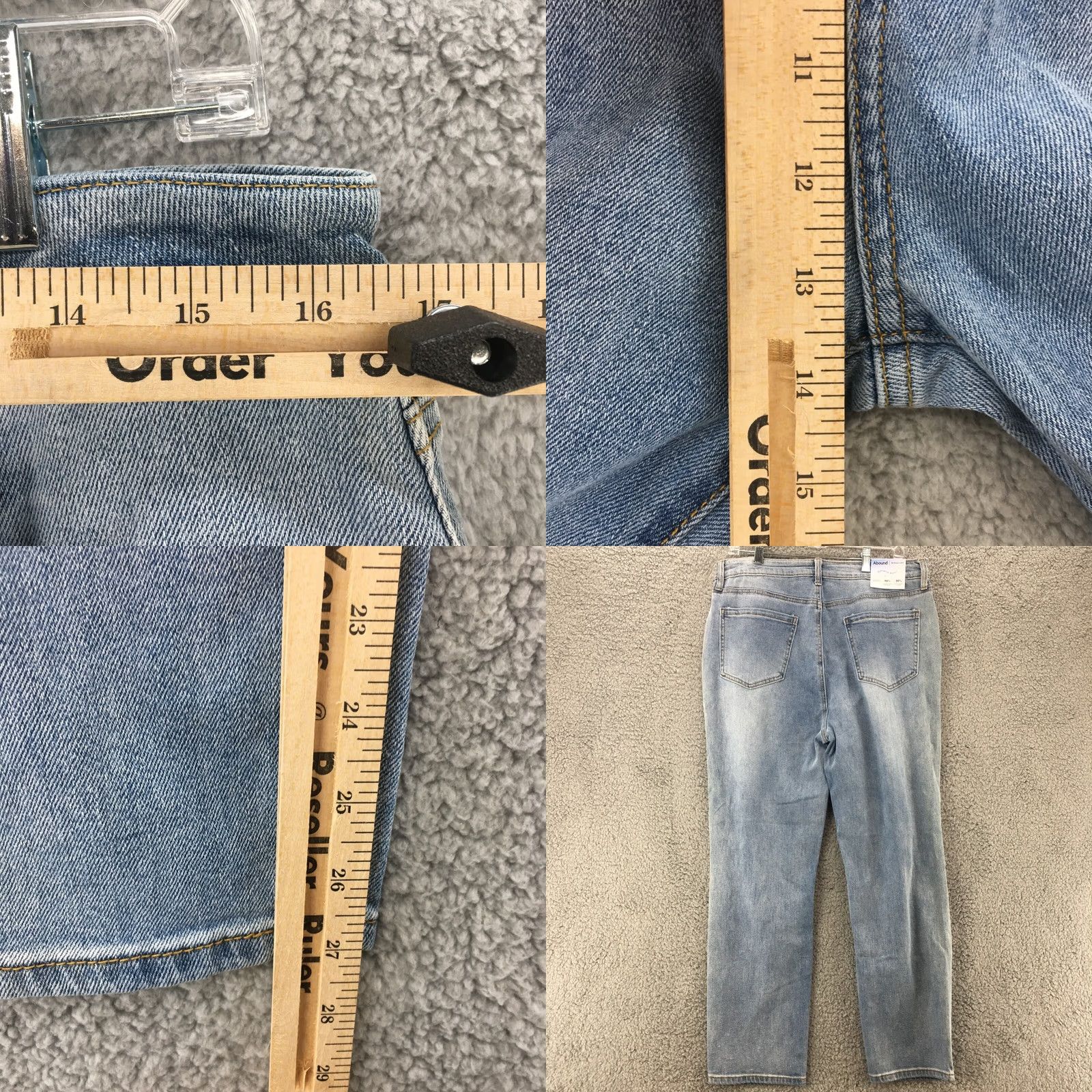 Vintage Abound Mom Jeans Womens 32 Blue Light Wash Denim Button Fly Ripped Knee Hi Rise Jeans Size 24" / US 00 / IT 34 - 8 Thumbnail