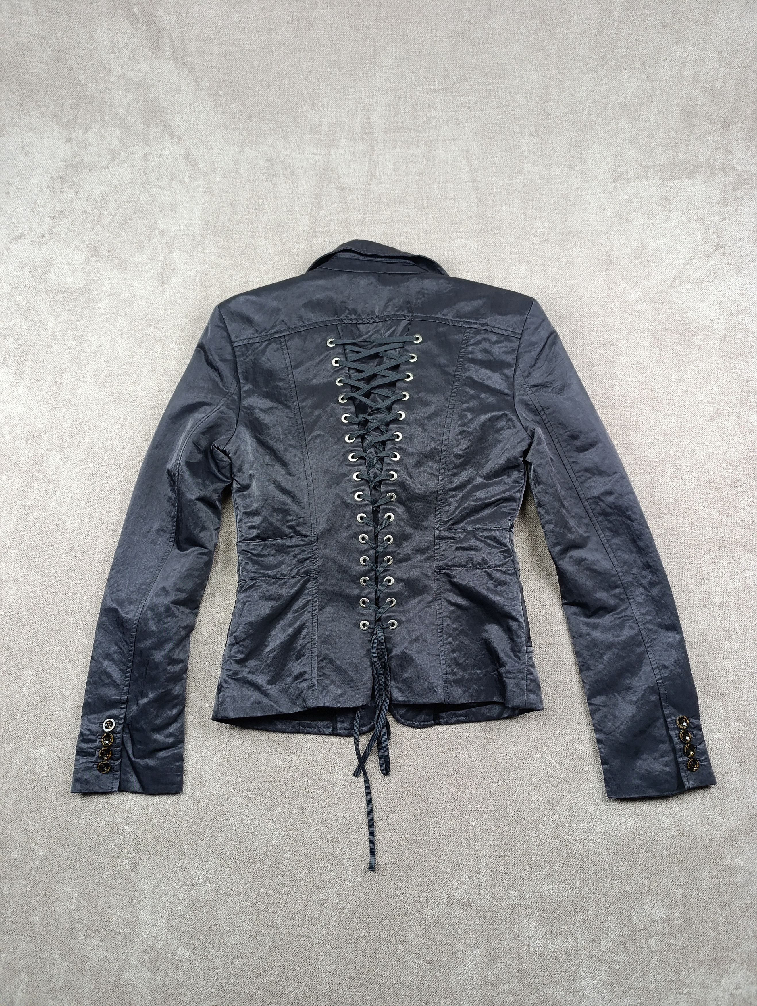 Rock & Republic ROCK REPUBLIC TAILOR NYLON GUNMETAL BLAZER CORSET LACE-UP Size S / US 4 / IT 40 - 1 Thumbnail