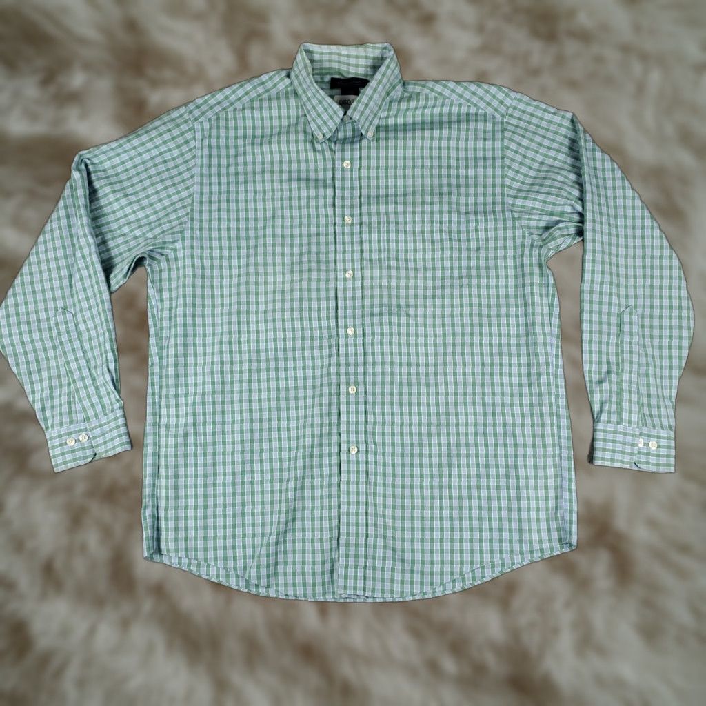 Brooks Brothers Brooks Brothers Button-Up Shirt Mens Large Green Blue Check Long Sleeve Classic Preppy Size US L / EU 52-54 / 3 - 1 Thumbnail