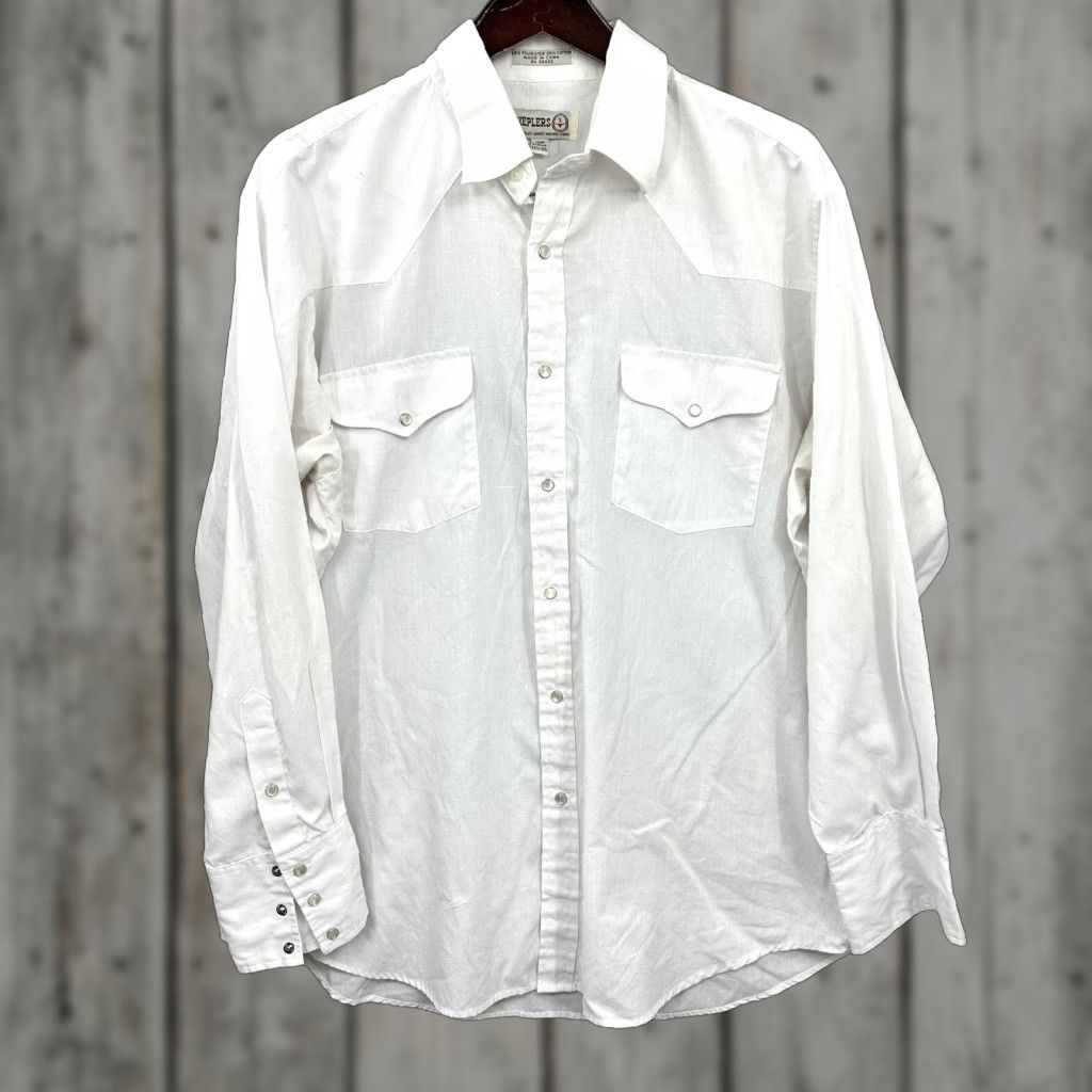 Vintage VINTAGE Sheplers Western Shirt Mens 17.5 35 Pearl Snap READ Casual Western Cowboy Pearl Snap Shirt Mens XS-XXL? Size US XL / EU 56 / 4 - 1 Thumbnail