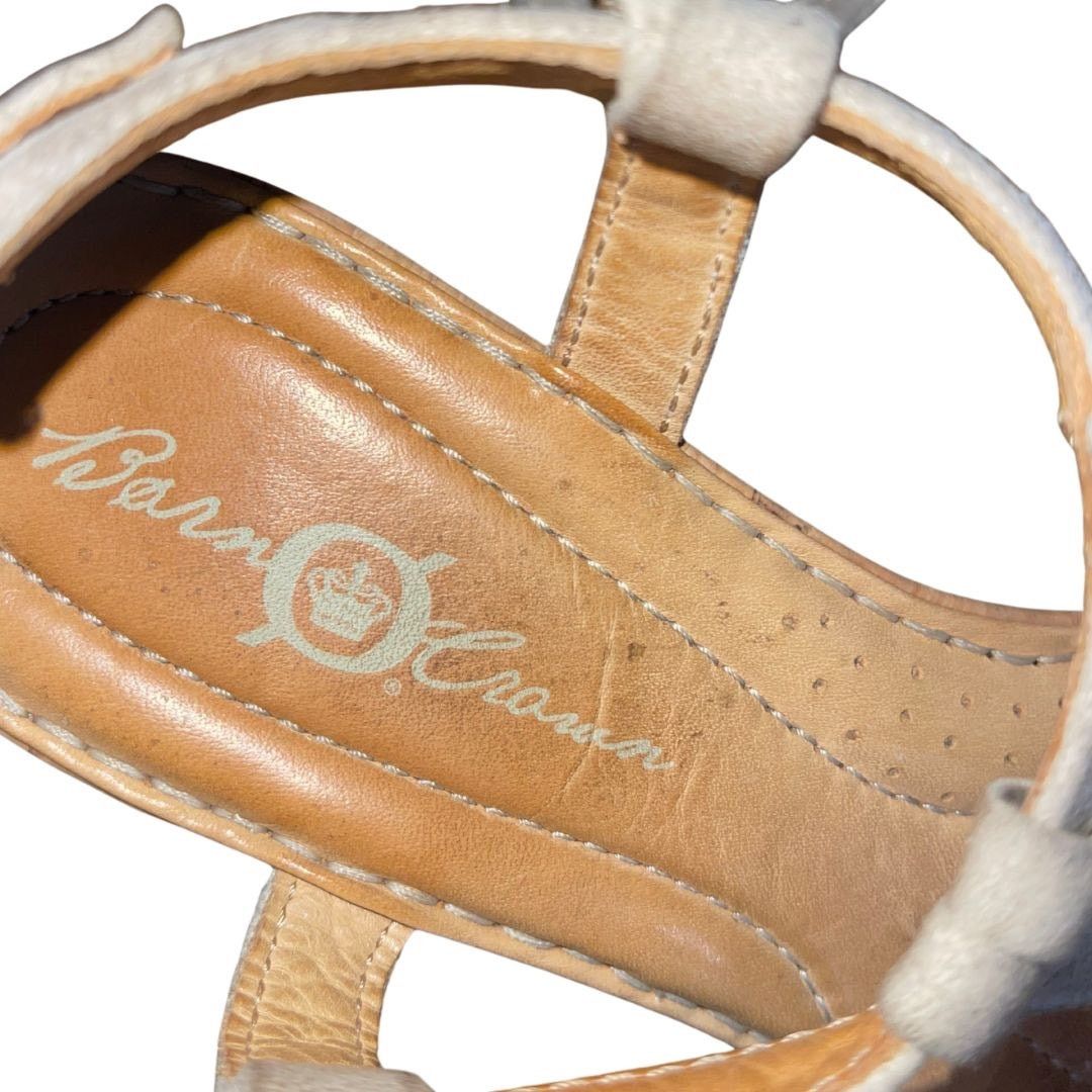 Born Crown "Myndy" Leather Sandals Cork Heel T-Strap Boho Chic Size US 7 / IT 37 - 4 Thumbnail