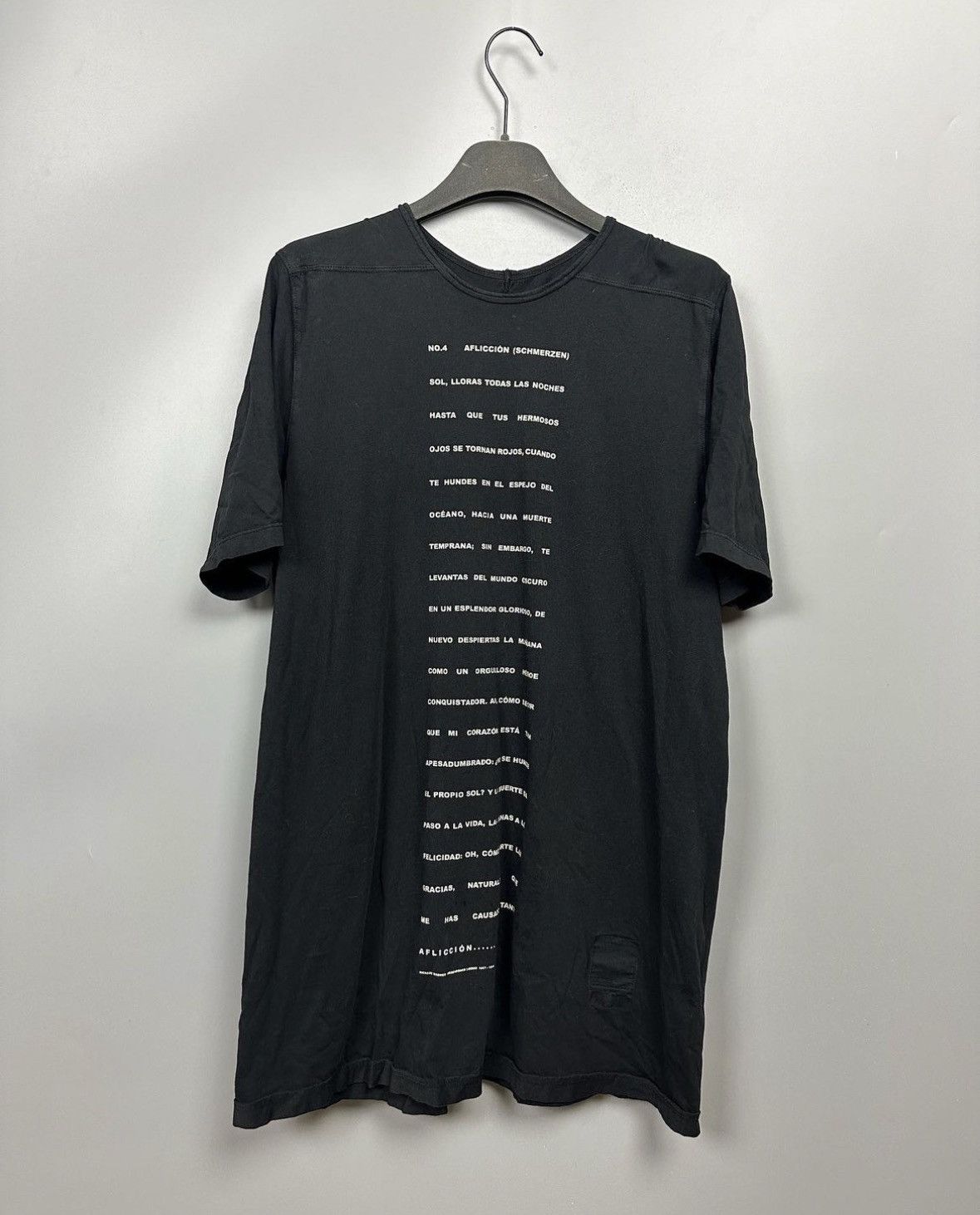 Rick Owens DRKSHDW Affliction Poem Level Tee Size US S / EU 44-46 / 1 - 1 Thumbnail