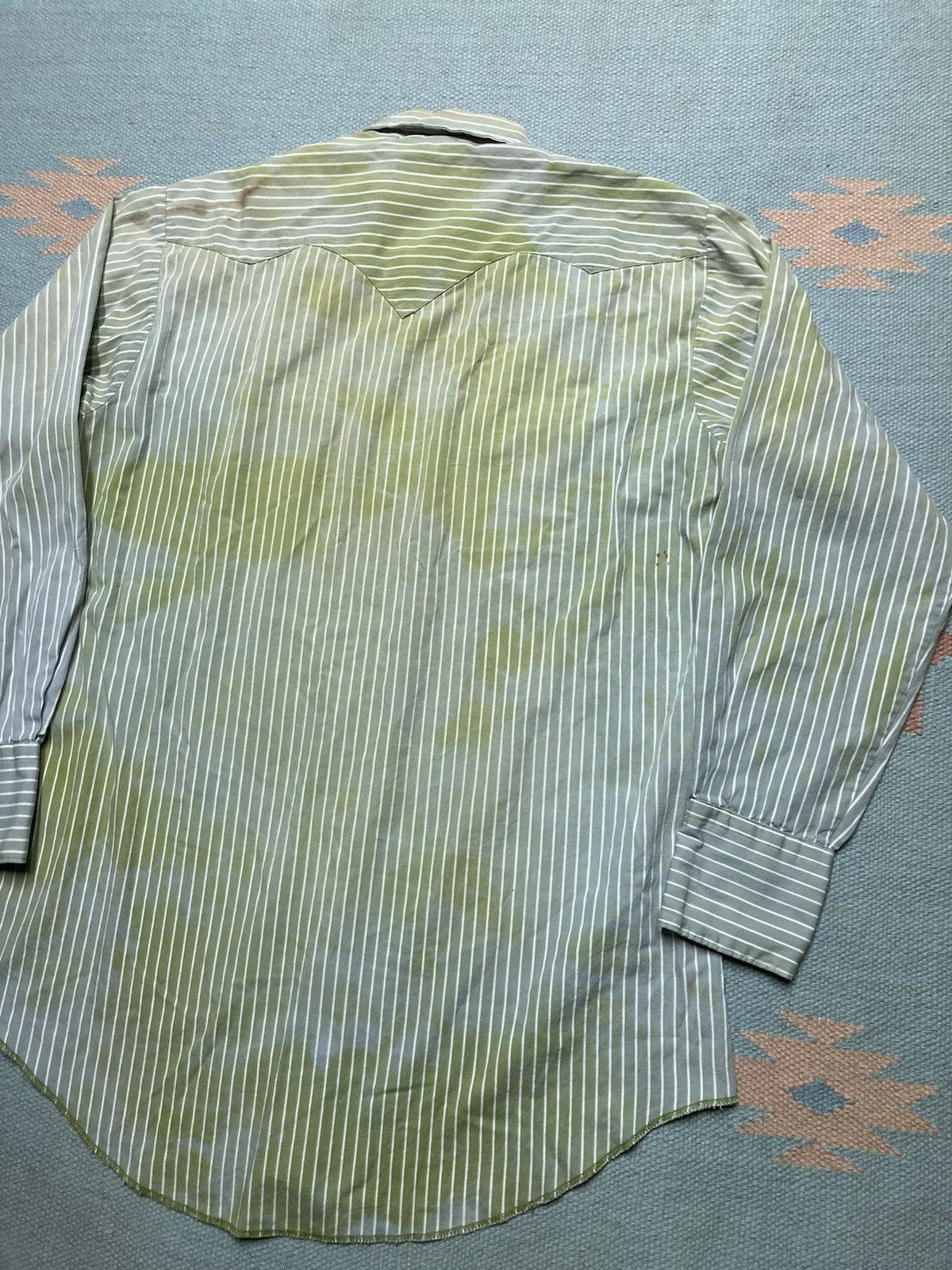 Vintage Vtg 60s western shirt Tem Tex Pearl snap faded green medium Size US M / EU 48-50 / 2 - 9 Thumbnail