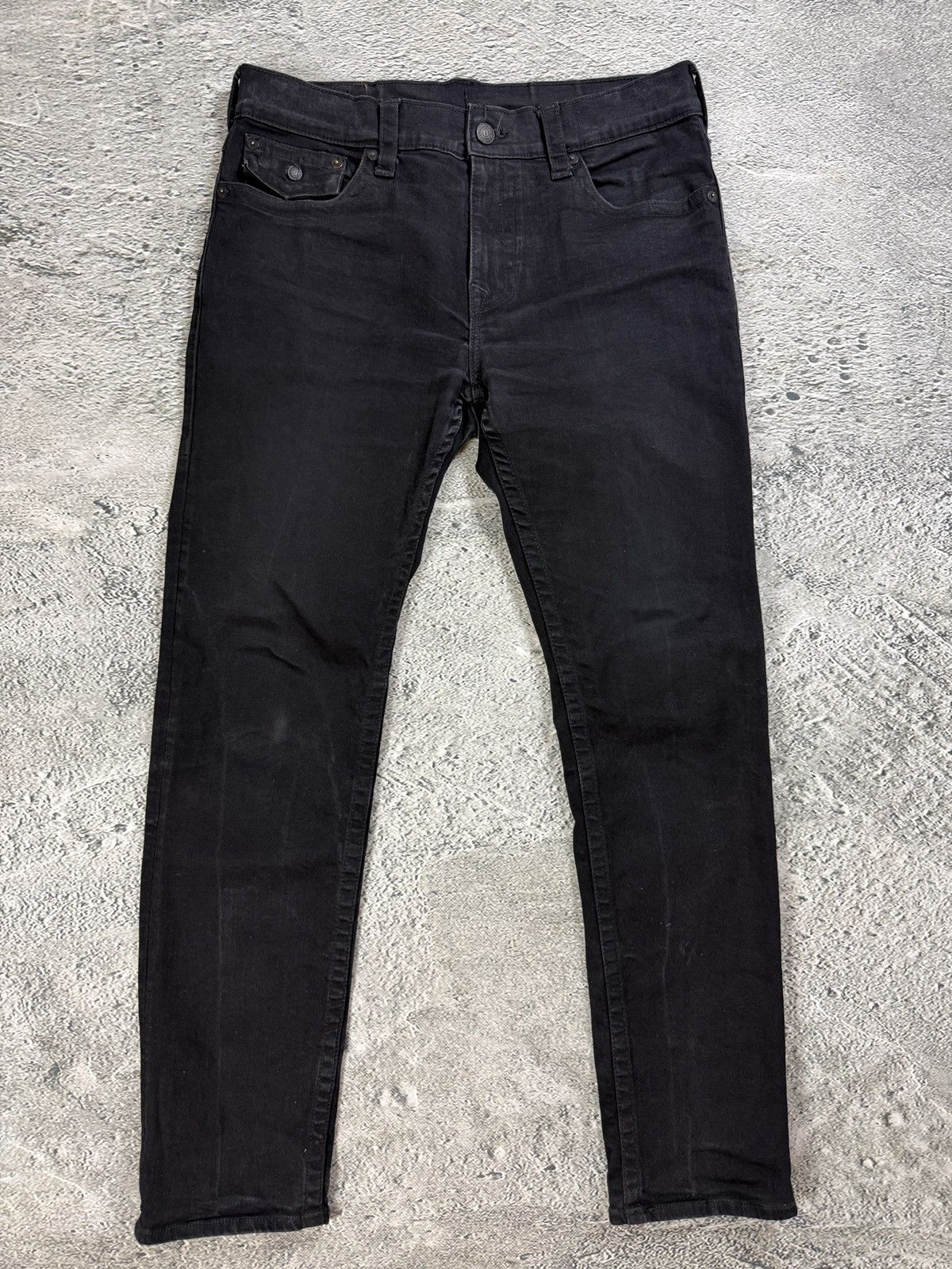 True Religion True Religion black jeans white thick stitching Y2K Rocco Size US 34 / EU 50 - 4 Thumbnail