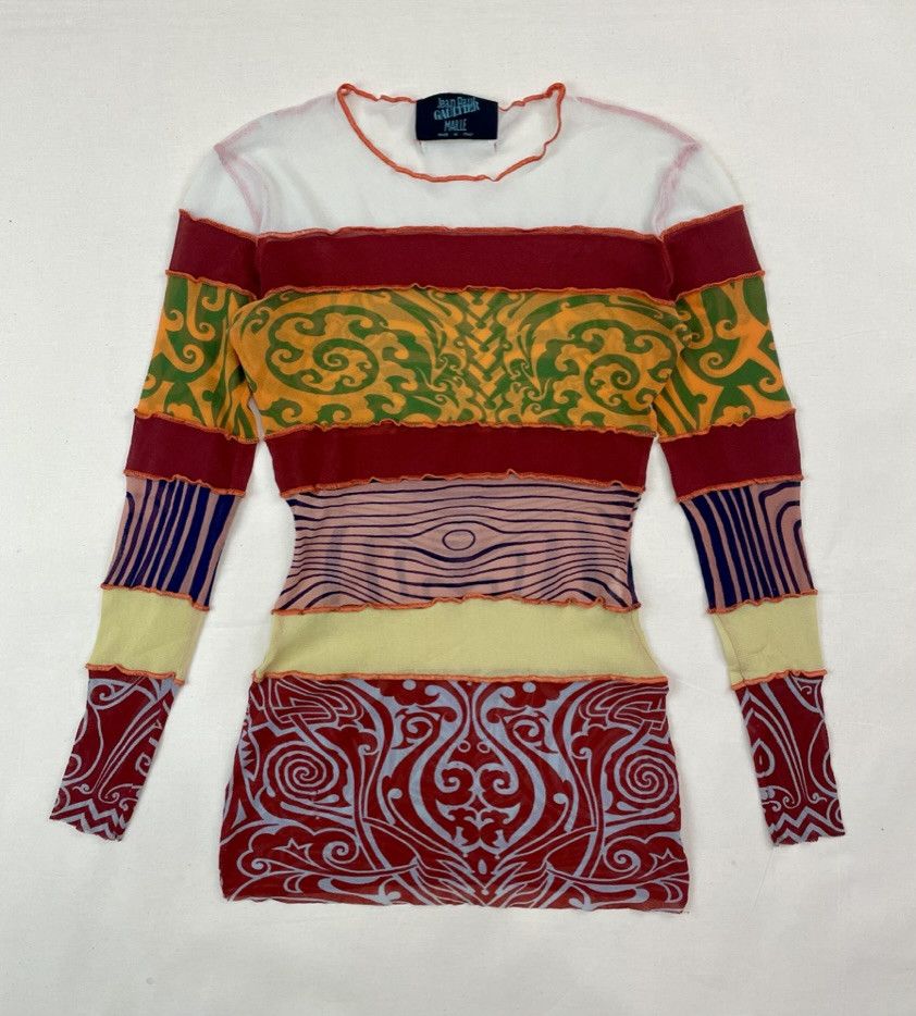 Jean Paul Gaultier SS1996 Jean Paul Gaultier Cyberbaba Tribal Tattoo Mesh Top Size US S / EU 44-46 / 1 - 1 Thumbnail