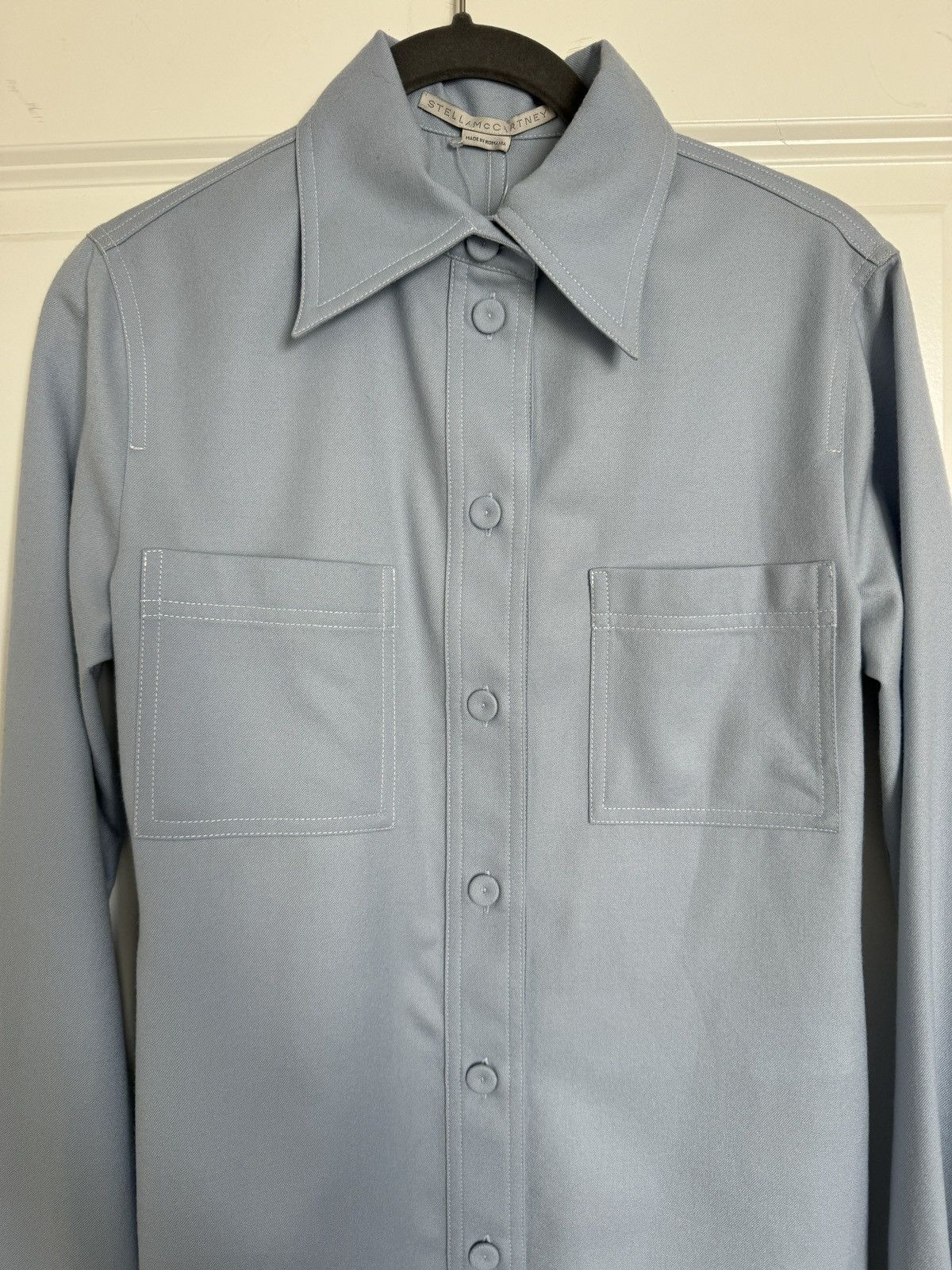 Stella McCartney STELLA MCCARTNEY Pointed Collar Flannel Shirt IT 38 NWT Size XS / US 0-2 / IT 36-38 - 6 Thumbnail