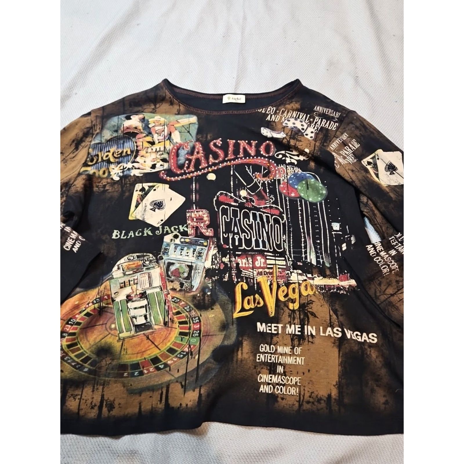 Vintage VINTAGE Cactus Shirt Womens 2XL Black 90s Las Vegas Graphic AOP Cropped Jeweled Shirt Size XXL / US 16-18 / IT 52-54 - 5 Thumbnail