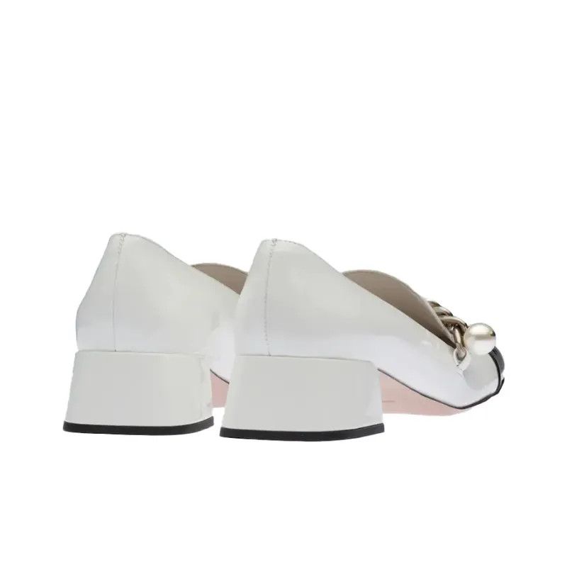 Miu Miu o1la1rc1a0724 Loafer Pump in Black/White Size US 10 / IT 40 - 5 Thumbnail