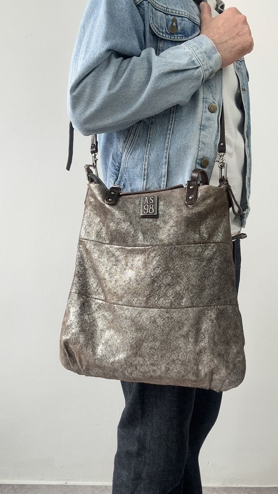 A.S.98 Airstep Tote Bag Convertible Crossbody Distressed