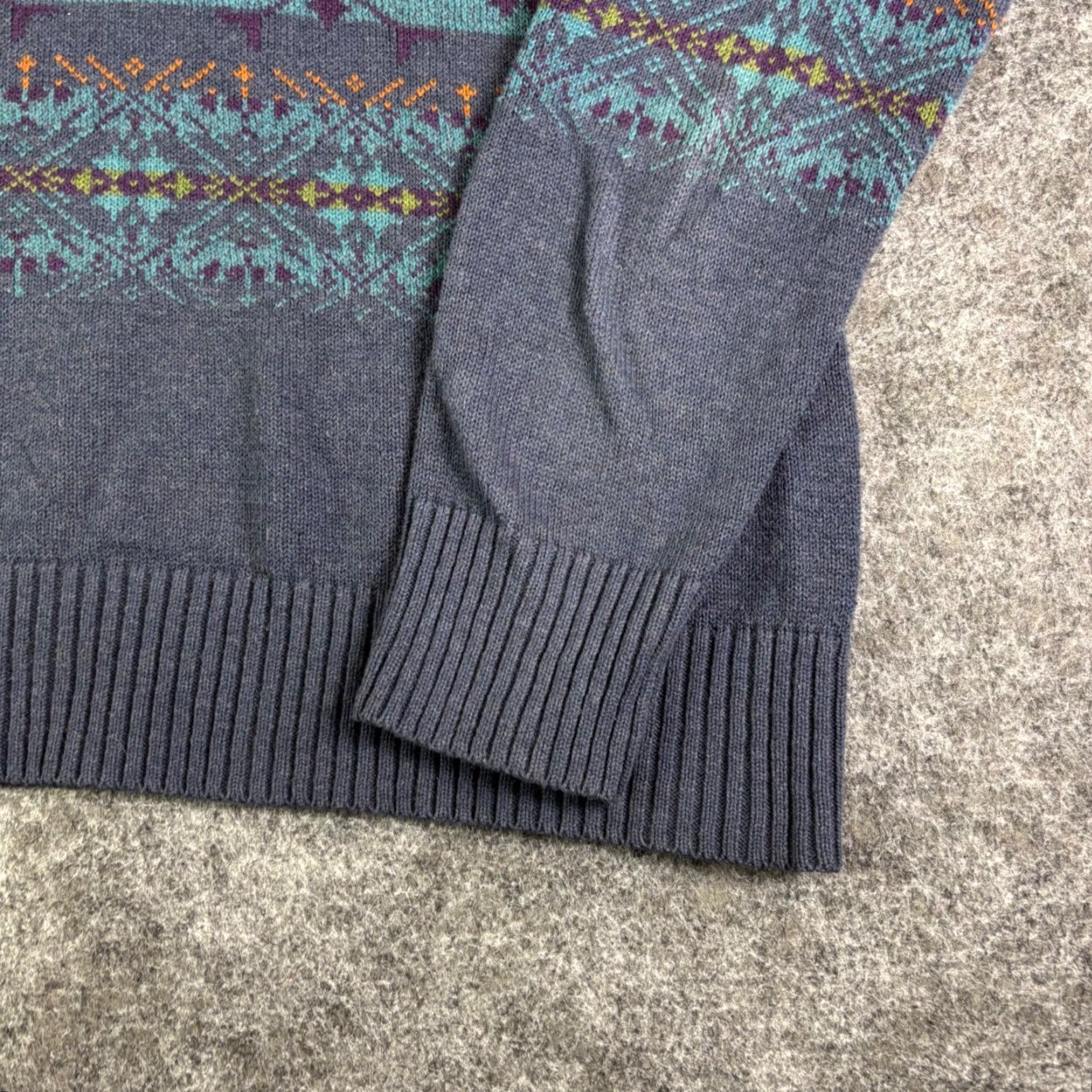 Pendleton VINTAGE Pendleton Geometric Wool Blend Sweater XL Blue Teal Orange Button Size XL / US 12-14 / IT 48-50 - 6 Thumbnail