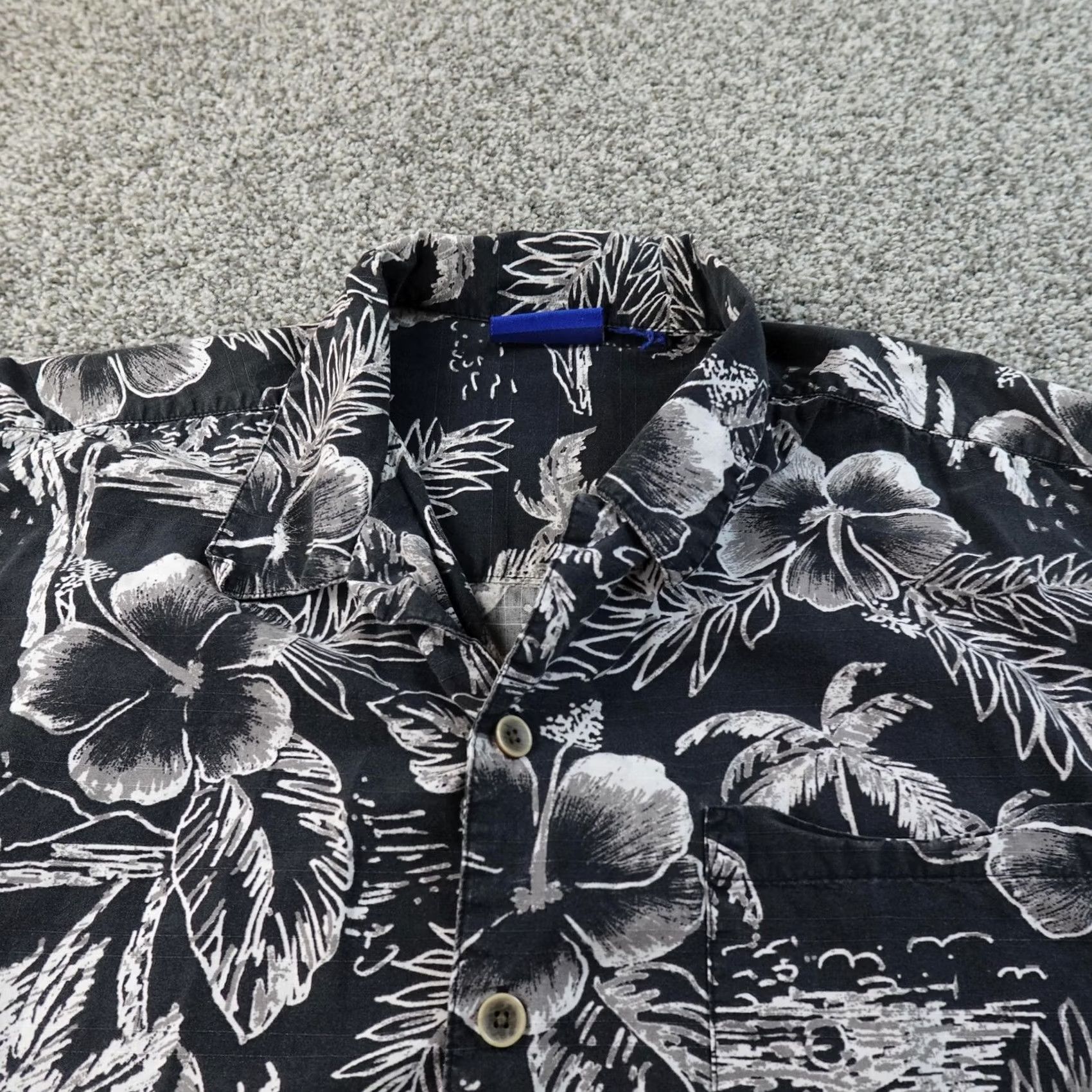 Ocean Pacific VTG OP Shirt Mens XL Black Floral Hawaiian Button Up 90s Tropical Casual Upcoming Size US XL / EU 56 / 4 - 3 Thumbnail