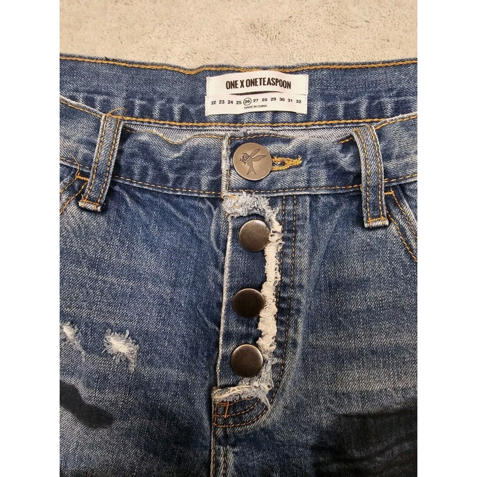 One Teaspoon One Teaspoon Bandits Relaxed Button Fly micro Short 26 W 30 Size 26" / US 2 / IT 38 - 3 Thumbnail