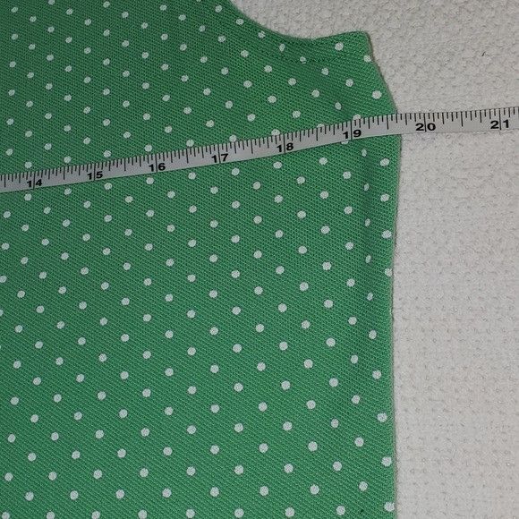 Brooks Brothers Brooks Brothers Sz. L Green & White Polka Dot Sleeveless Pol Size L / US 10 / IT 46 - 6 Thumbnail