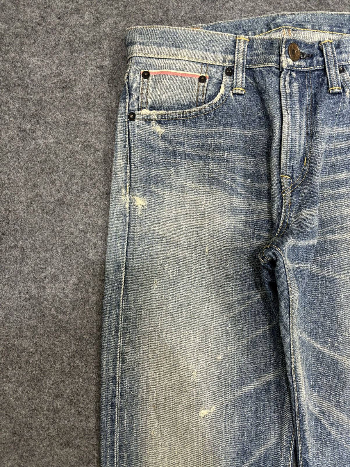 Edwin 💥Insane 90s Style💥Edwin 504ZX Slevedge Distressed Denim F538 Size US 31 - 4 Thumbnail