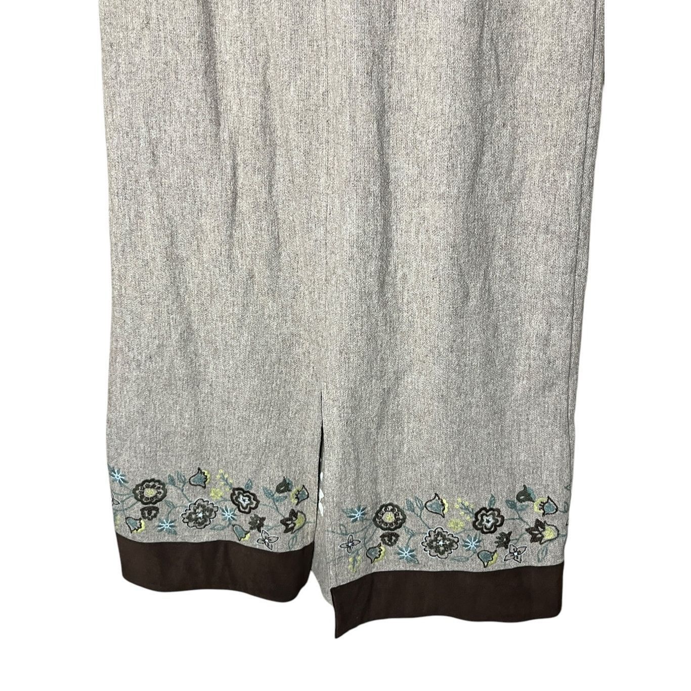 Other J Jill Medium Wool Dress Embroidered Hem Midi Tan Brown Mode Size M / US 6-8 / IT 42-44 - 7 Thumbnail