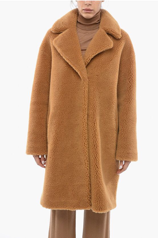 image of Stand Studio Flush Pocketed Camille Teddy Coat in Beige, Women's (Size Medium)