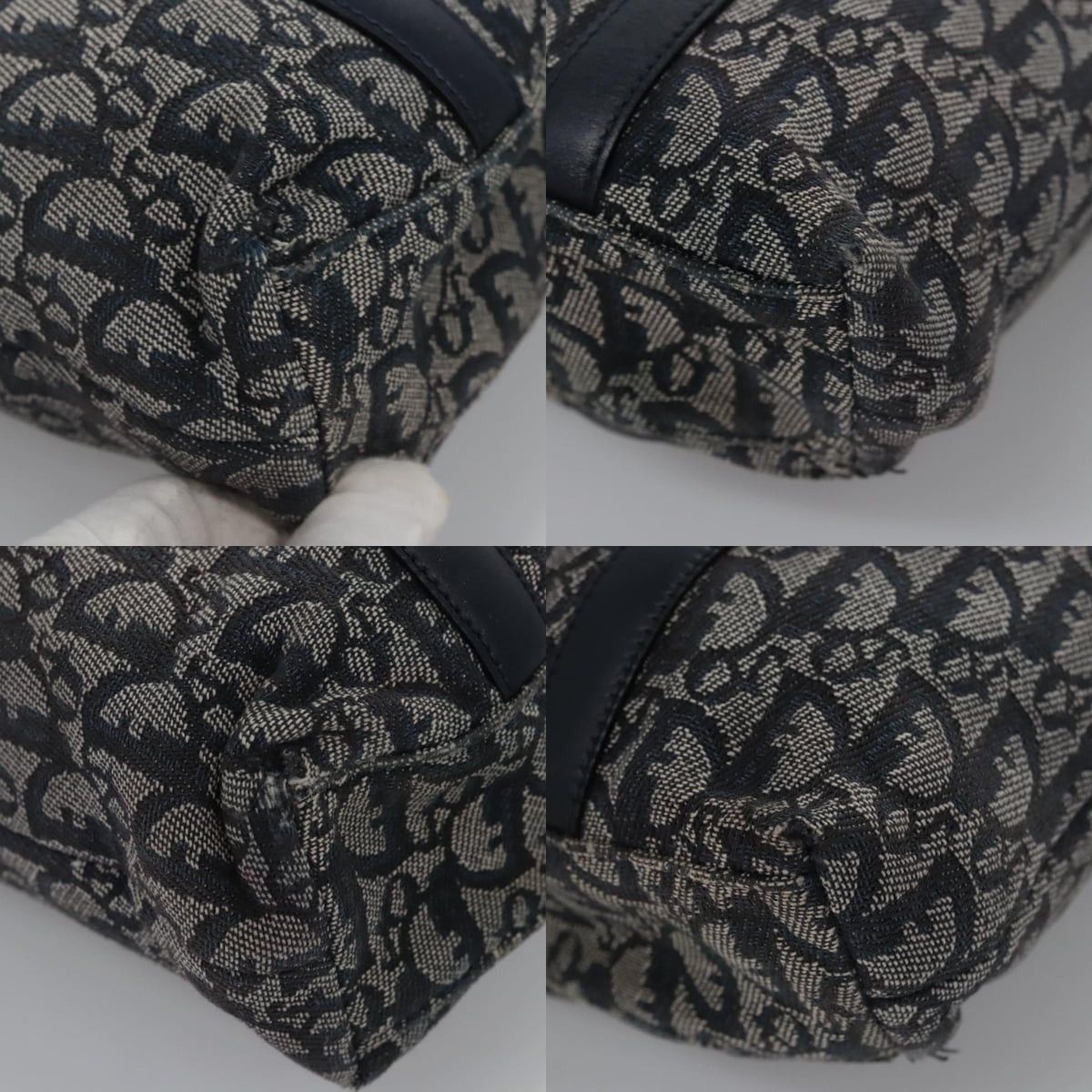 Dior DIOR Trotter Canvas Hand Bag Navy Gold Size ONE SIZE - 10 Thumbnail