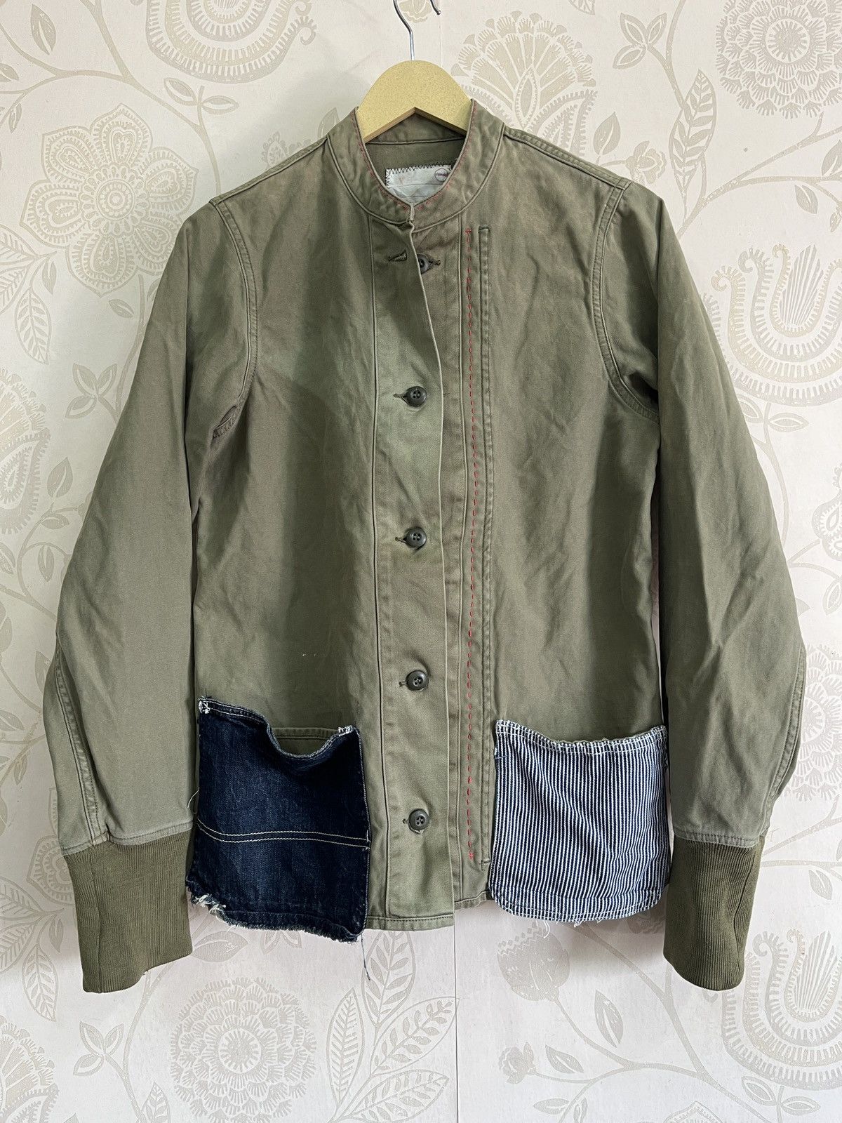 image of Thrashed Chimala Kapital Chore Jacket Sashiko Japan in Green, Men's (Size Small)