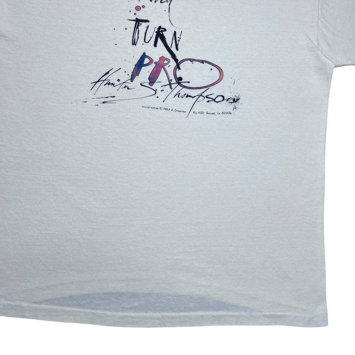 Other 1983 Weird Turn Pro Hunter S Thompson Ralph Steadman Art Tee Size US L / EU 52-54 / 3 - 13 Thumbnail