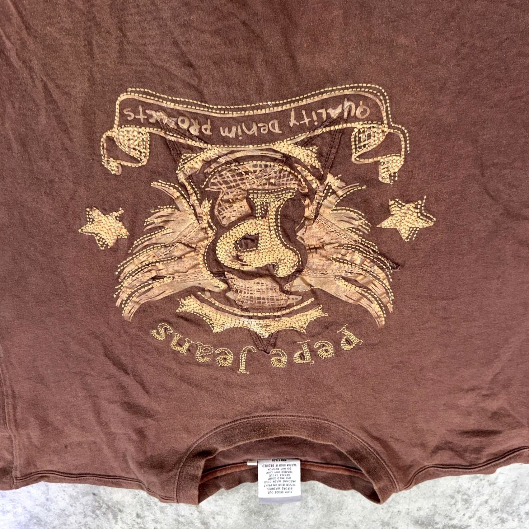 Pepe Jeans Pepe Jeans Shirt Mens 3XL Brown Graphic Print Eagle Crest Tee Size US XXL / EU 58 / 5 - 2 Thumbnail