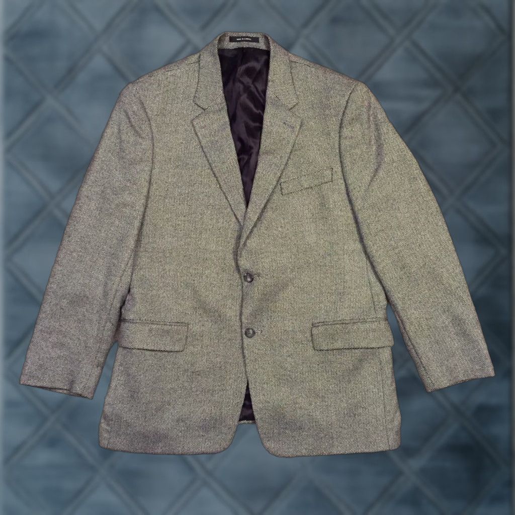 Michael Kors Michael Kors Blazer Mens 42R Black Herringbone Wool Two Button Notch Lapel Double Vent Single-Breasted 2 Piece Jacket Coat Colorful Mens Size 42R - 1 Thumbnail