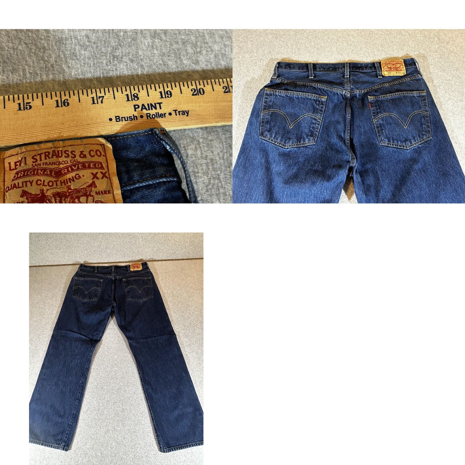 Levi's Levi's 501 Jeans Men Regular Straight Dark 38x32 Denim Button Fly Vintage Y2K Logo Back Patch Pockets Size US 38 / EU 54 - 9 Thumbnail