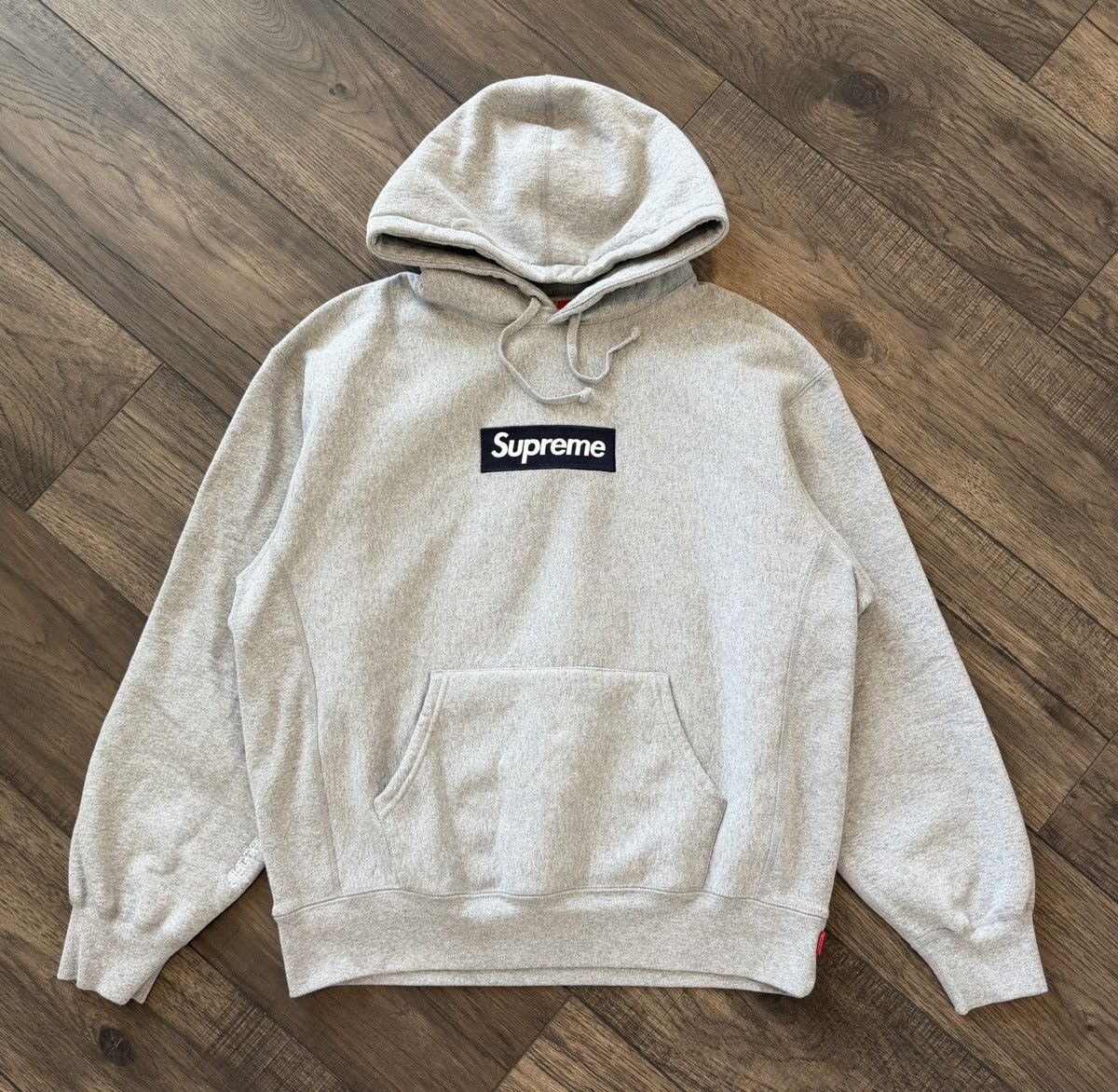 Supreme supreme heather grey box logo hoodie | Grailed