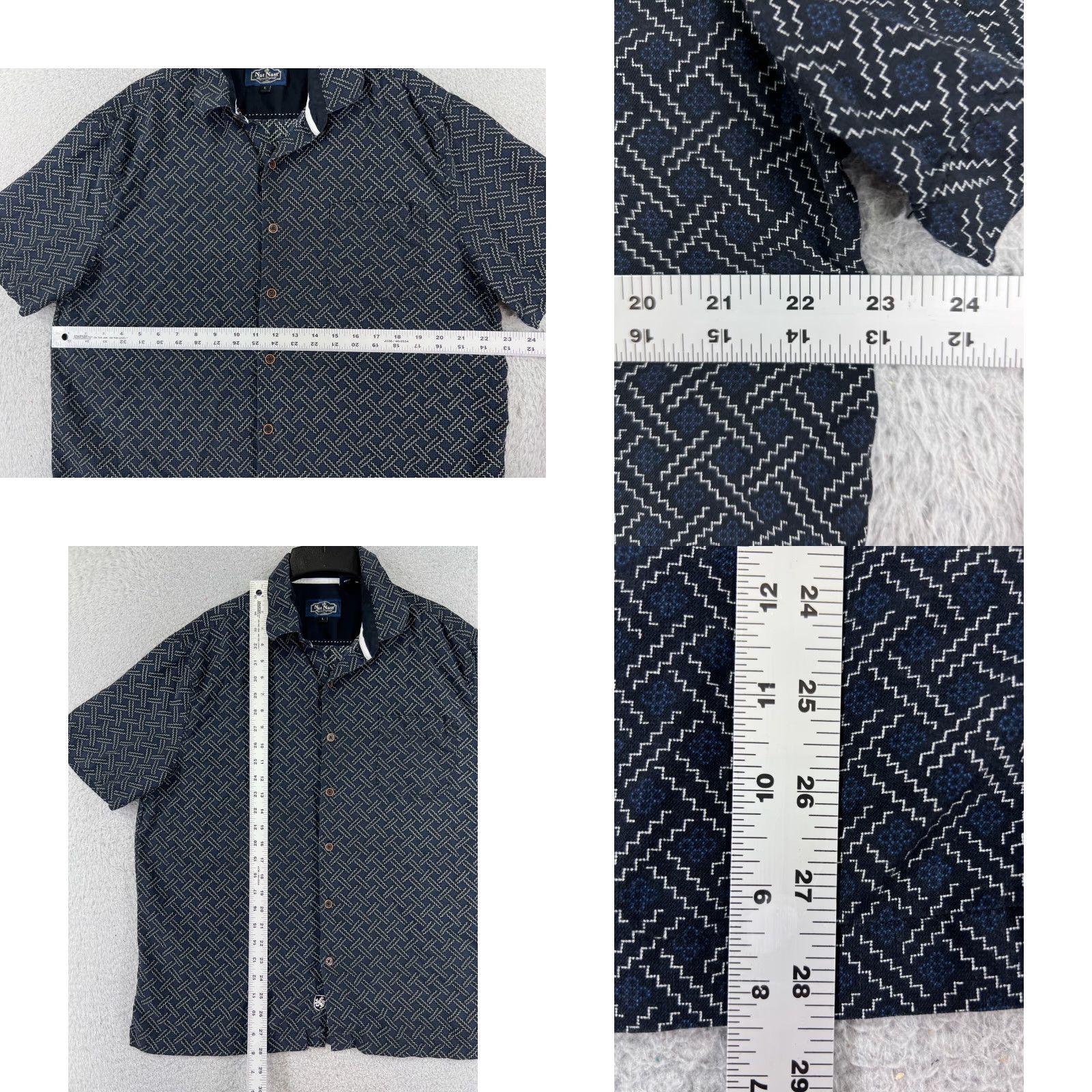 Nat Nast Nat Nast Shirt Adult Large Blue Silk Cotton Basketweave Button Up Camp Pocket Size US L / EU 52-54 / 3 - 8 Thumbnail