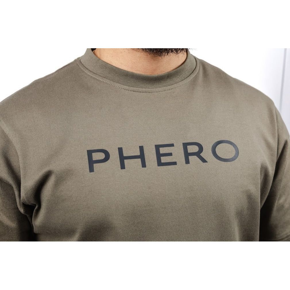 Other Olive Boxy Heavyweight Tee Minimalist Streetwear PHERO S Size US S / EU 44-46 / 1 - 2 Thumbnail