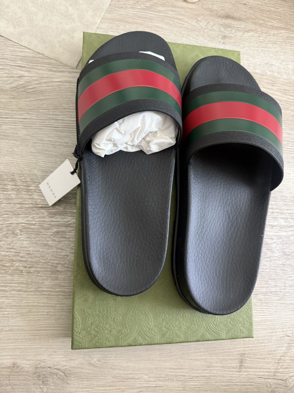 Gucci Gucci Web Signature Stripe Sandals Size US 12 / EU 45 - 1 Thumbnail