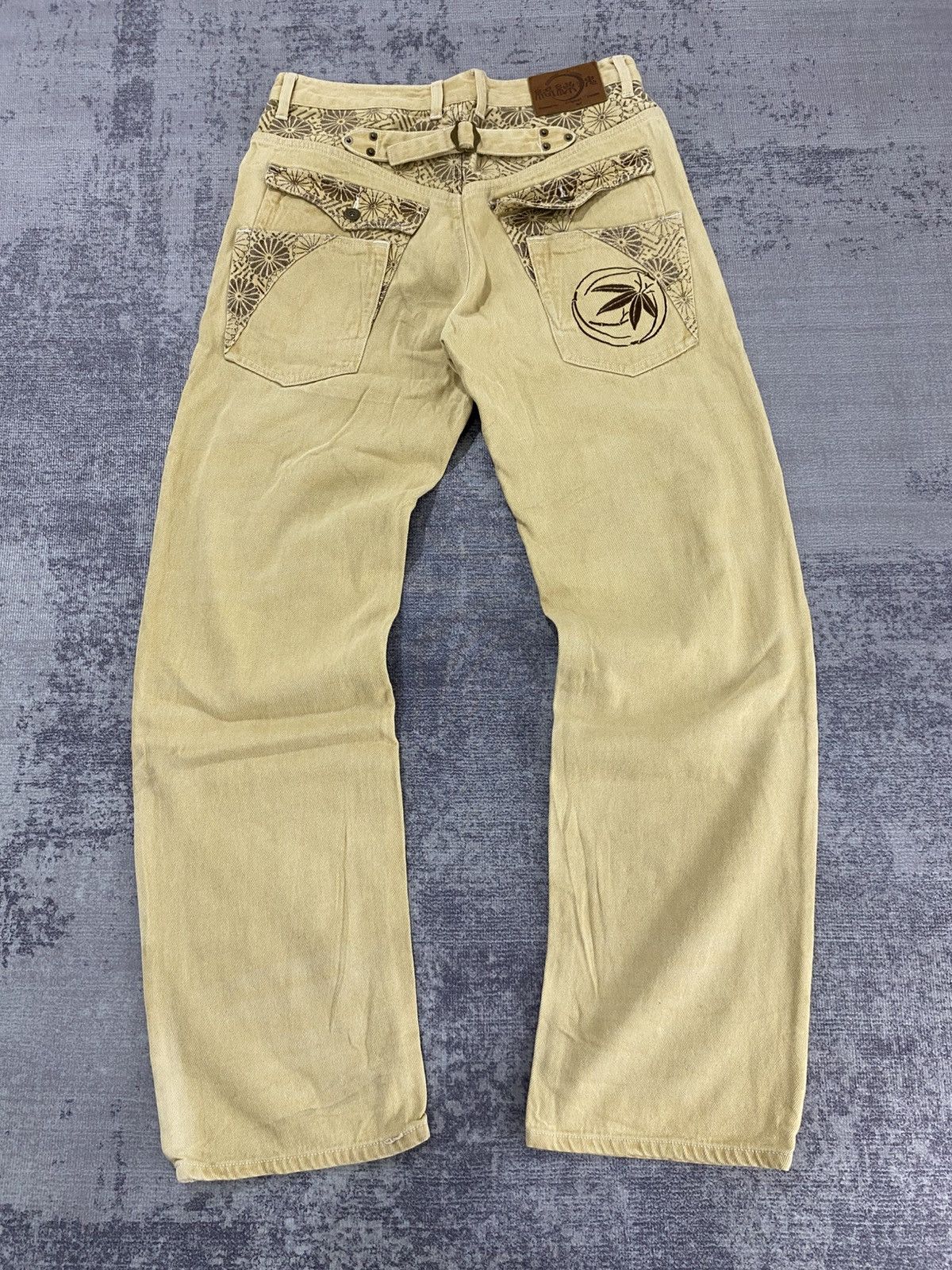 Karakuri Tamashii buckle back karakuri paint & embroidery pant poem harajuku Size US 31 - 5 Thumbnail