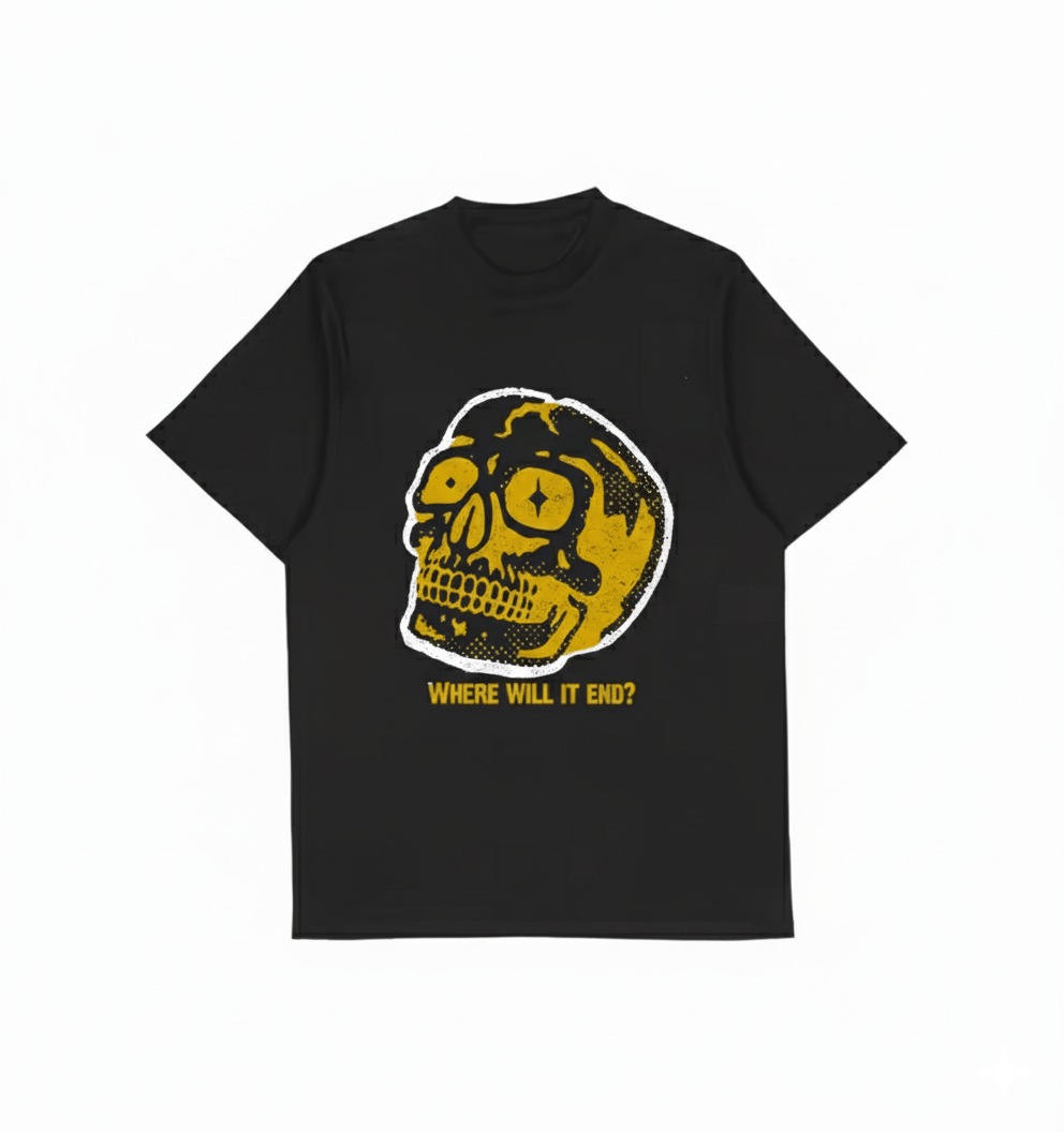 Other Streetwear Retro Yellow Skull Print T-Shirt Punk Size US M / EU 48-50 / 2 - 1 Thumbnail