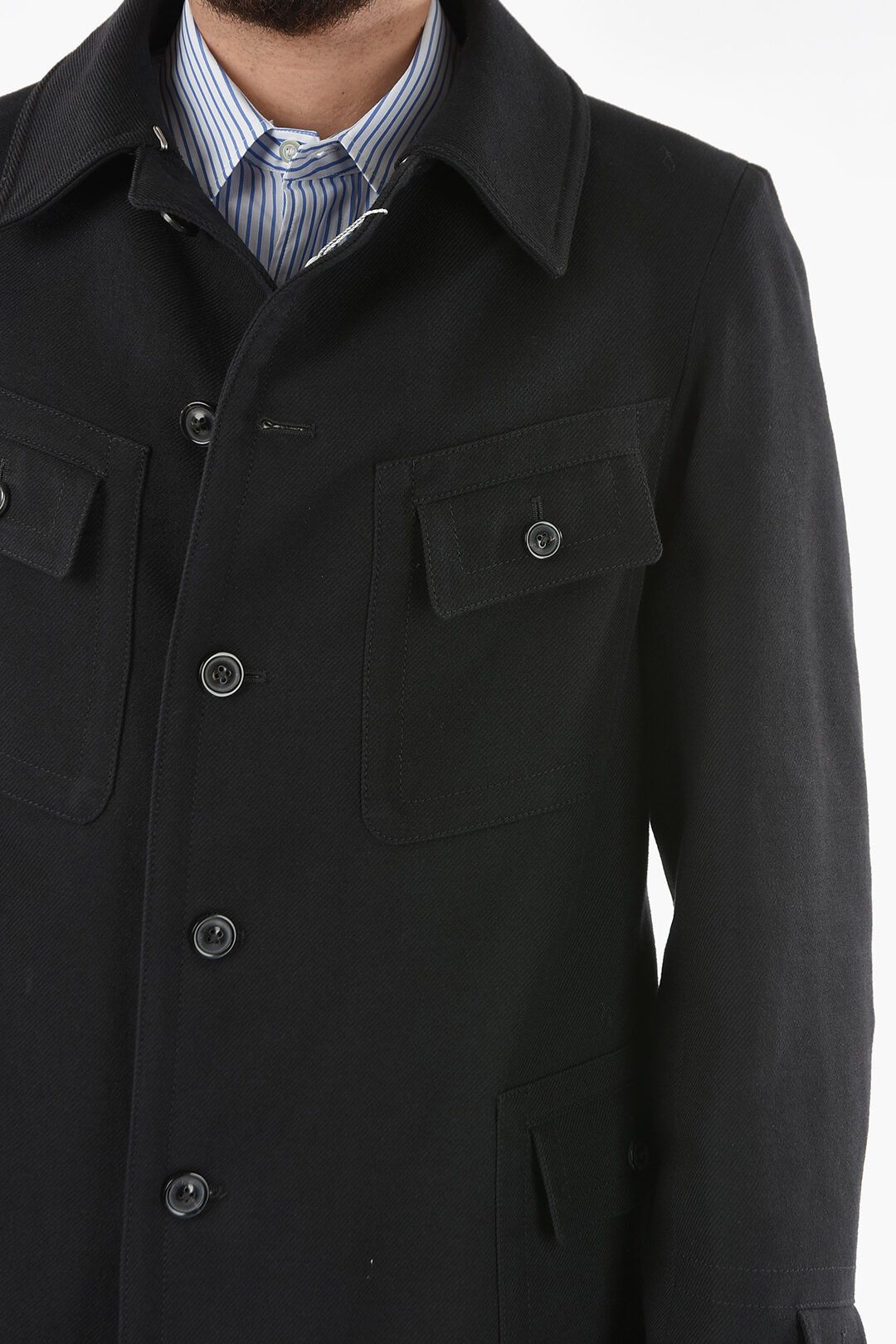 Maison Margiela o1y1124 Cotton And Wool Utility Jacket in Black Size US M / EU 48-50 / 2 - 3 Thumbnail