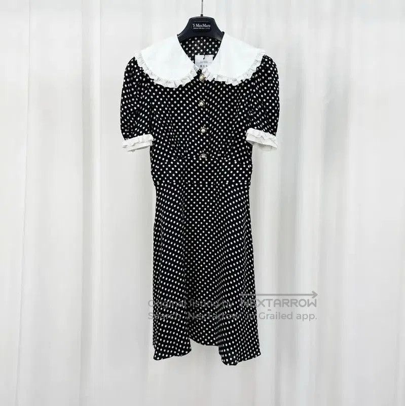 Miu Miu Miu Miu Black Polka Dot Dress with Collar . Size S / US 4 / IT 40 - 1 Thumbnail