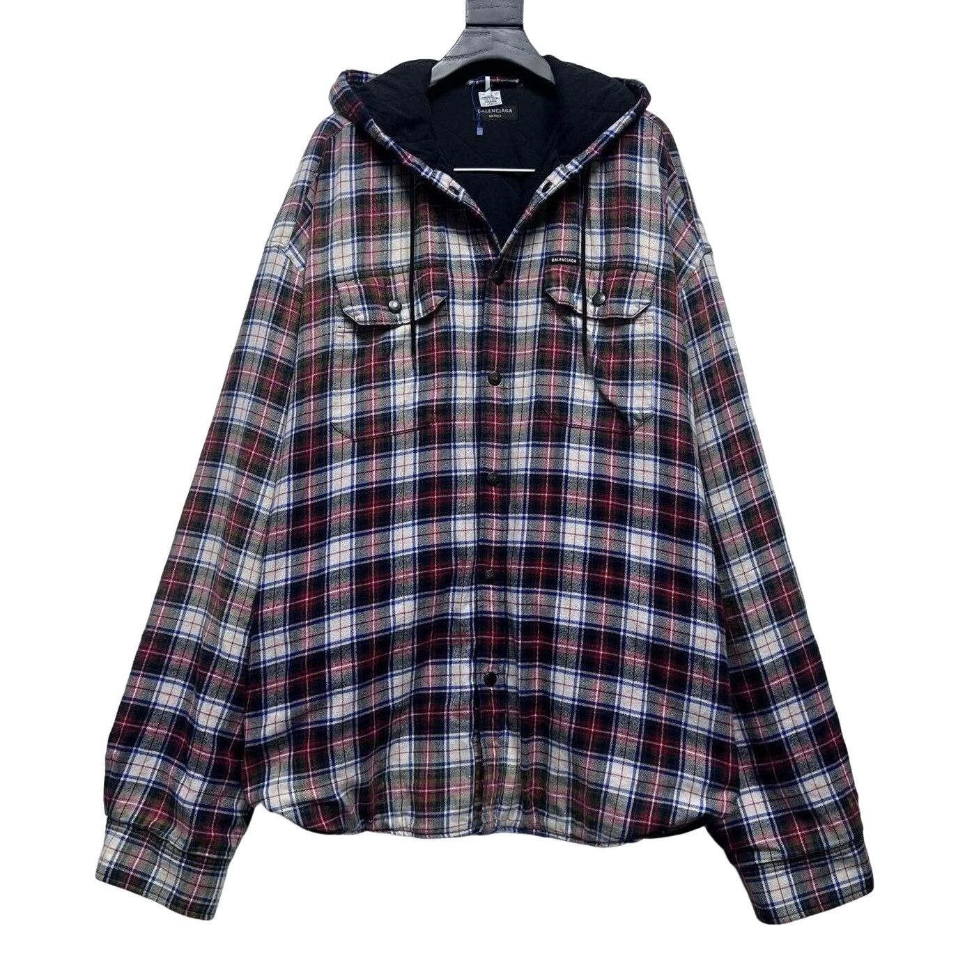 Balenciaga Balenciaga Tartan Plaid Hooded Shirt Jacket Size M Size US M / EU 48-50 / 2 - 1 Thumbnail