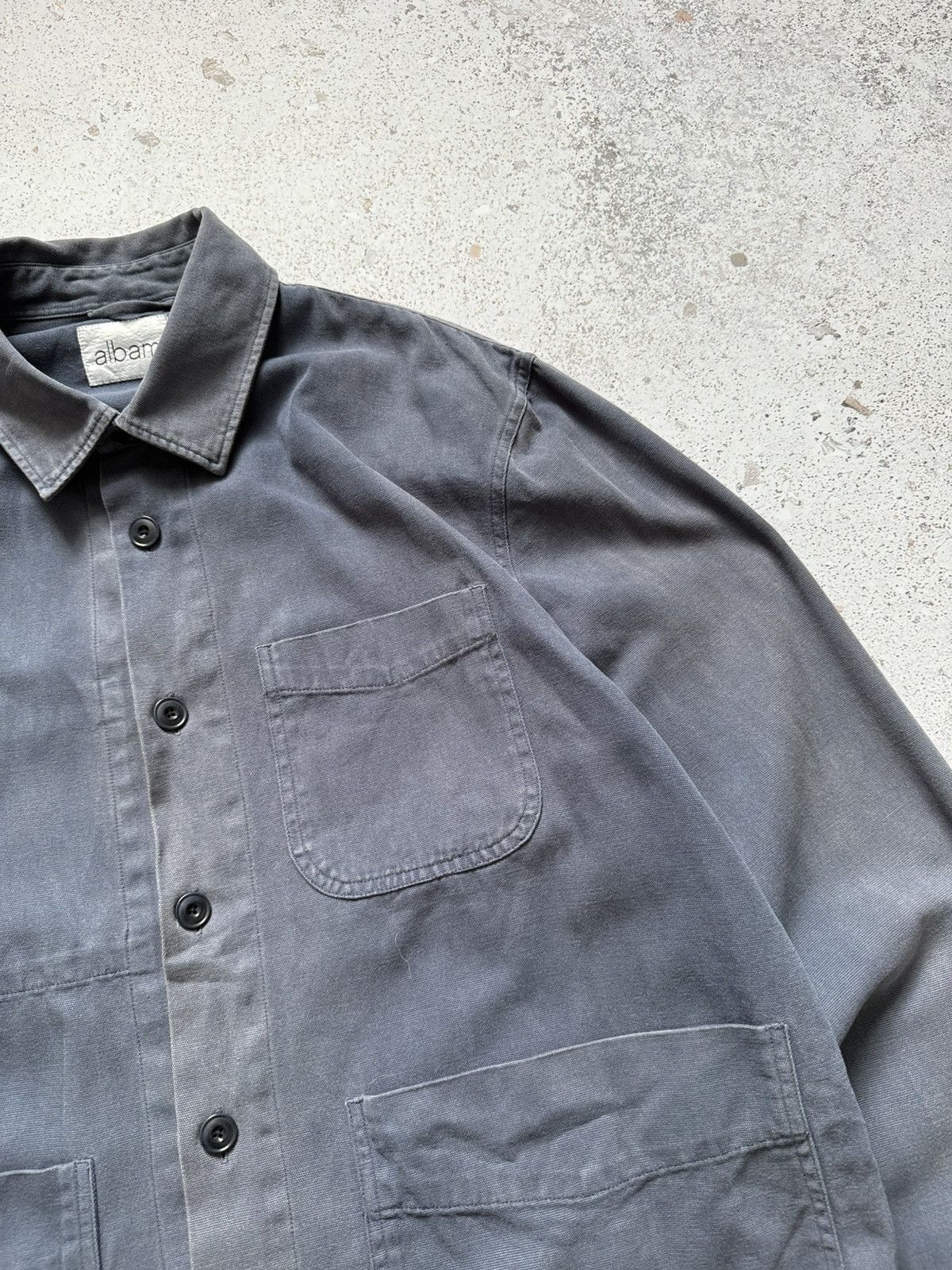 Albam Albam Chore Navy Striped Jacket Overshirt Size L Longsleeve Size US L / EU 52-54 / 3 - 6 Thumbnail
