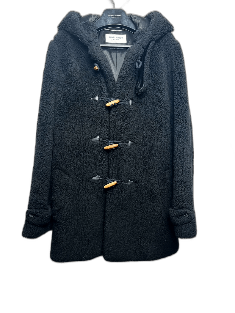 Saint Laurent Black Teddy Coat for Fall Winter-2507