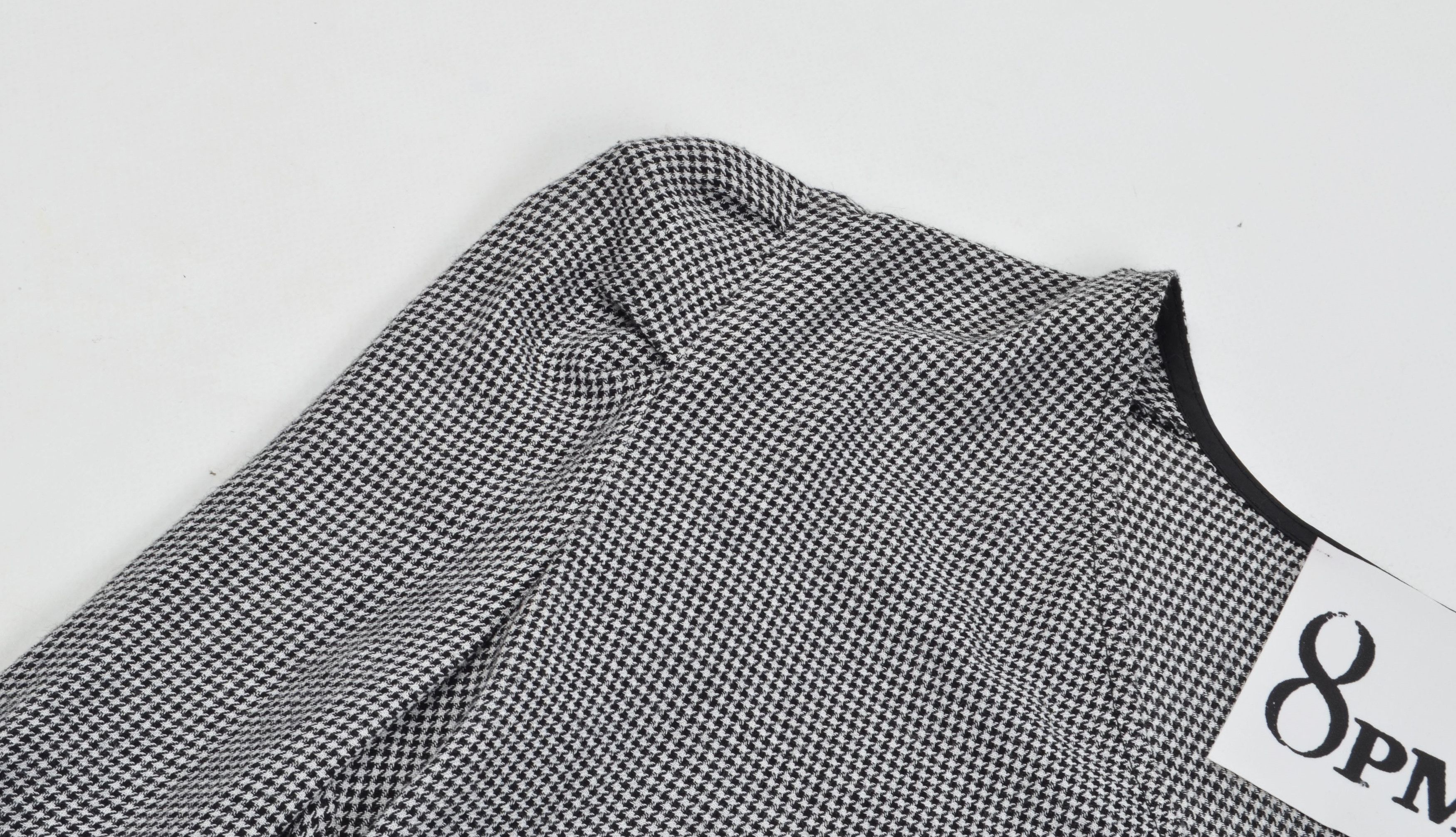 Other 8PM Italian Houndstooth Long Sleeve V-Neck Blouse Size S / US 4 / IT 40 - 6 Thumbnail