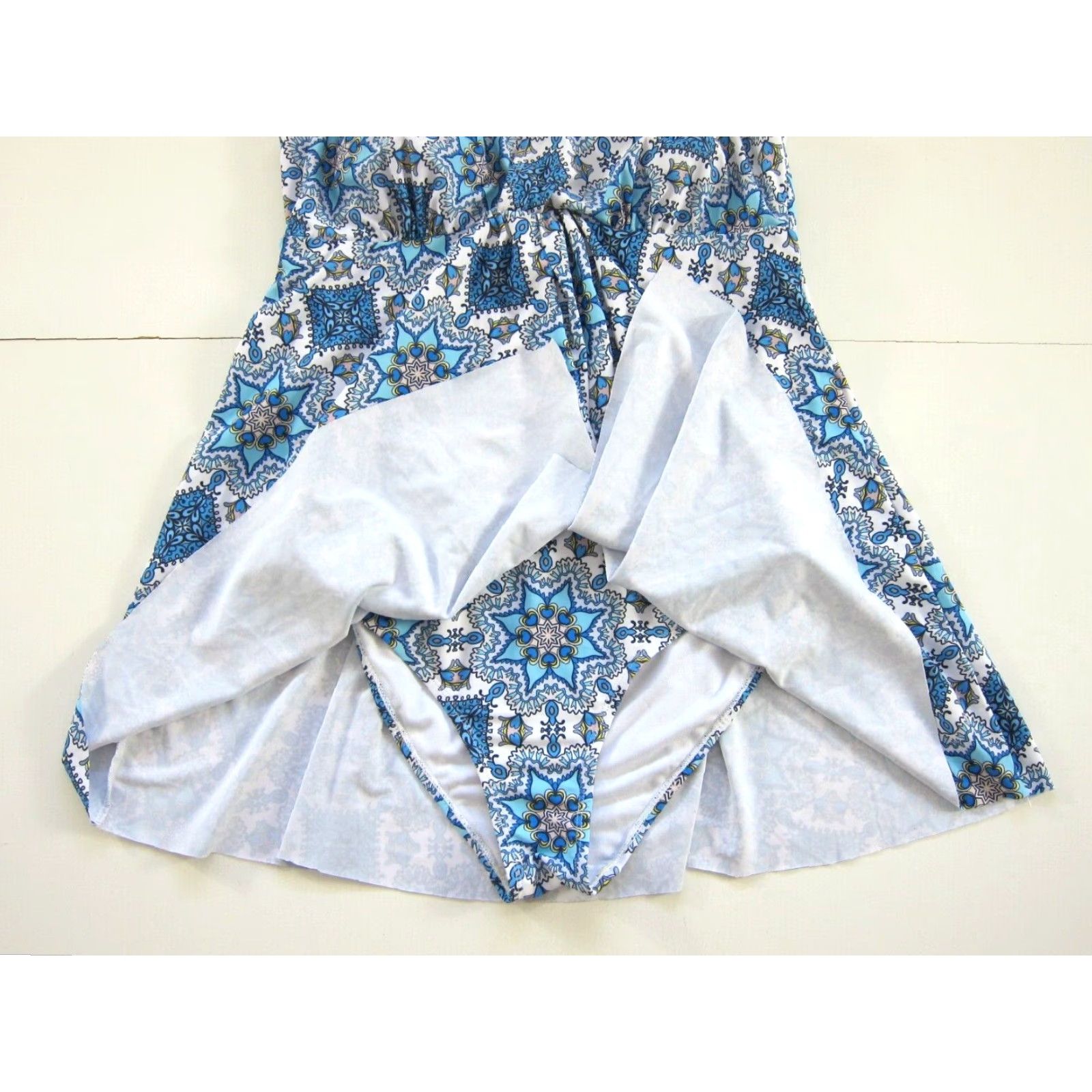 Nicole Miller Nicole Miller Studio Blue White Paisley One Piece Swimsuit Dress Women Large Size L / US 10 / IT 46 - 4 Thumbnail