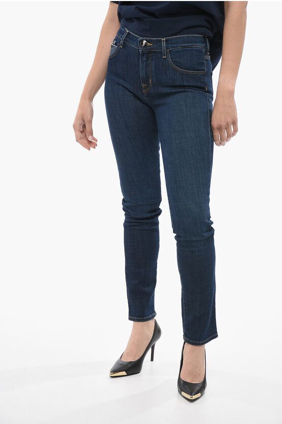 image of Moorer Visible Stiching Regular Fit Cecilty Jeans 15Cm in Blue, Women's (Size 28)