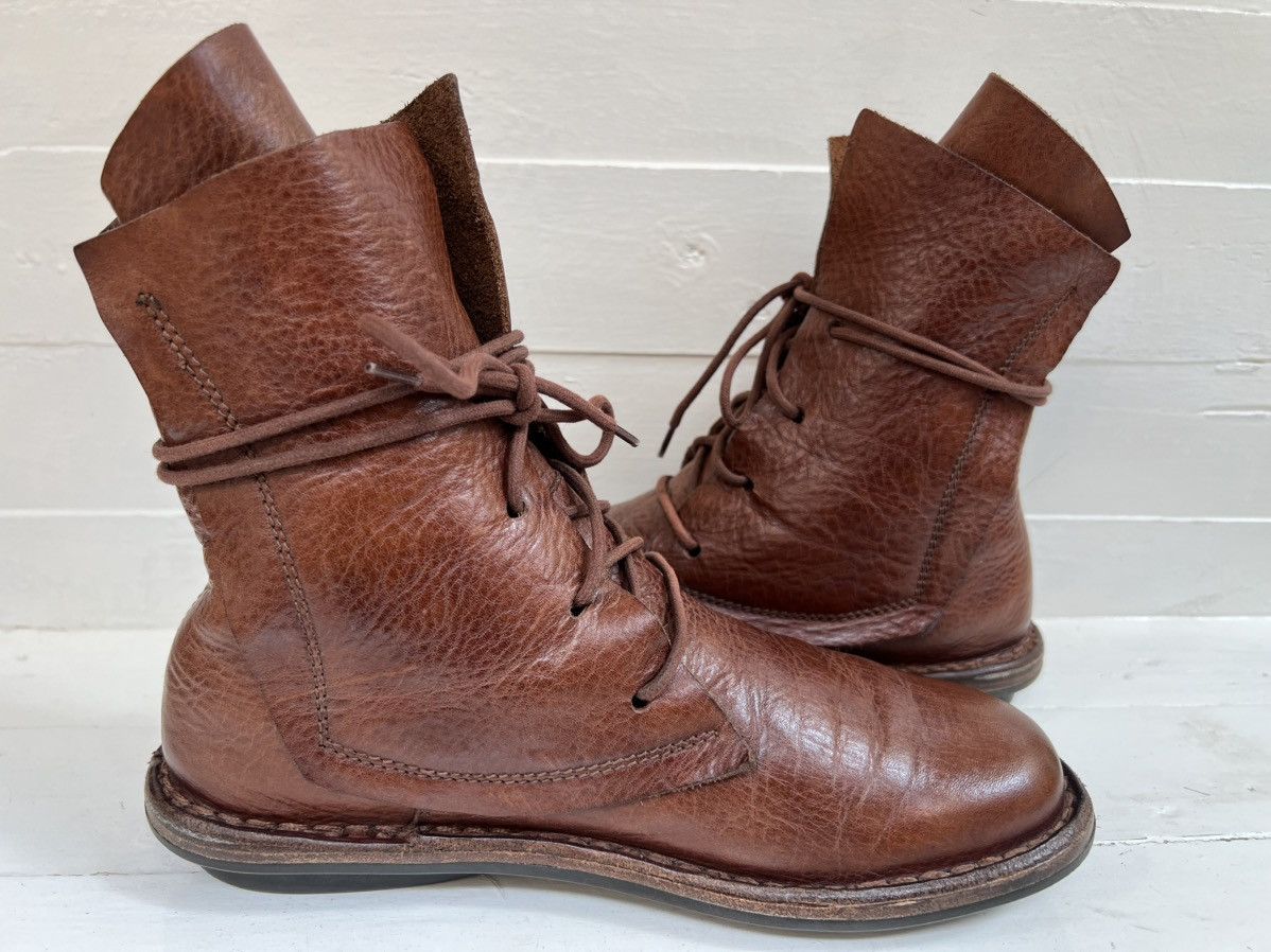 Trippen TRIPPEN Rectangle f Brown Leather Boots Size US 7 / IT 37 - 9 Thumbnail