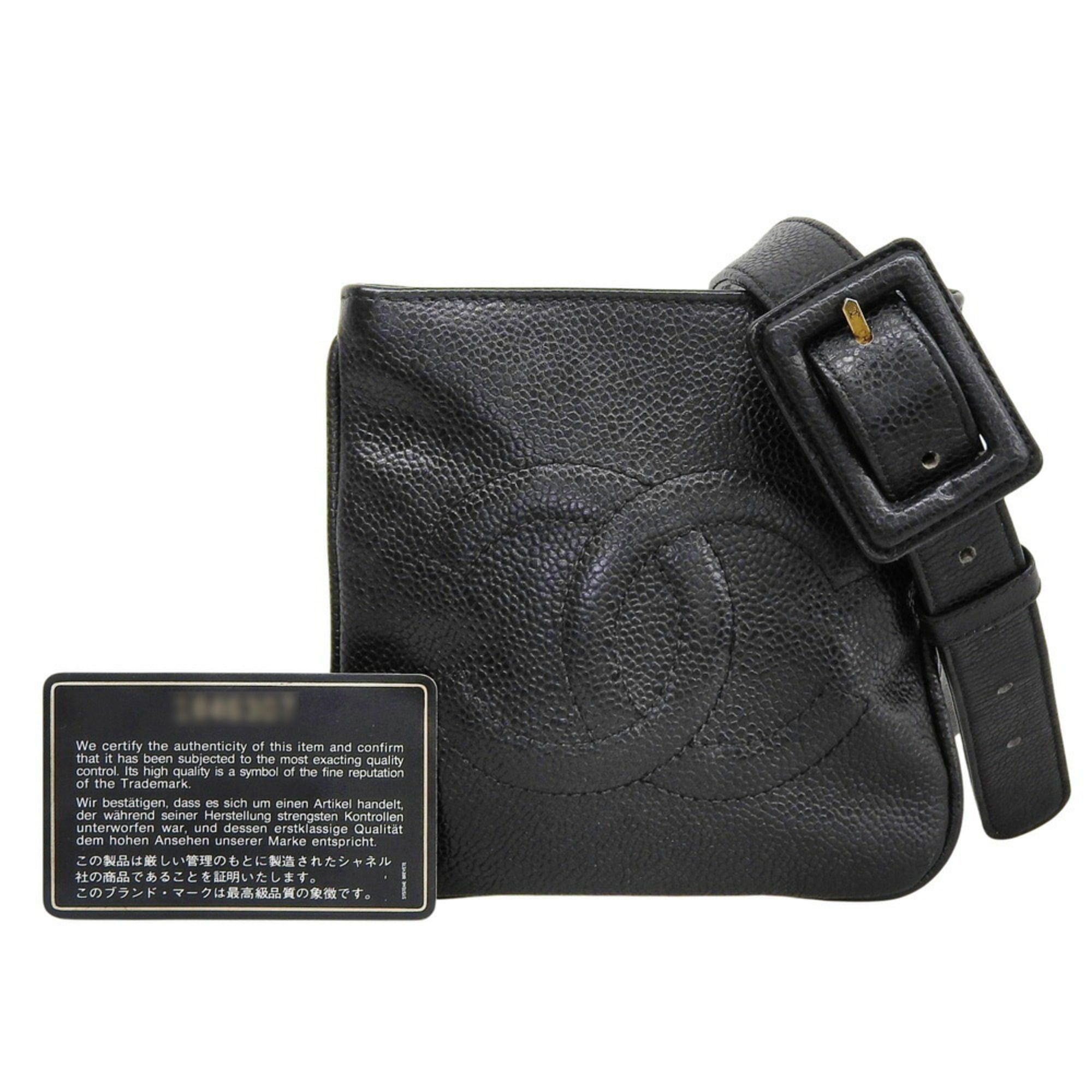 Chanel Chanel Coco Mark Waist Bag/Waist Pouch, Caviar Leather, Black Size ONE SIZE - 1 Thumbnail