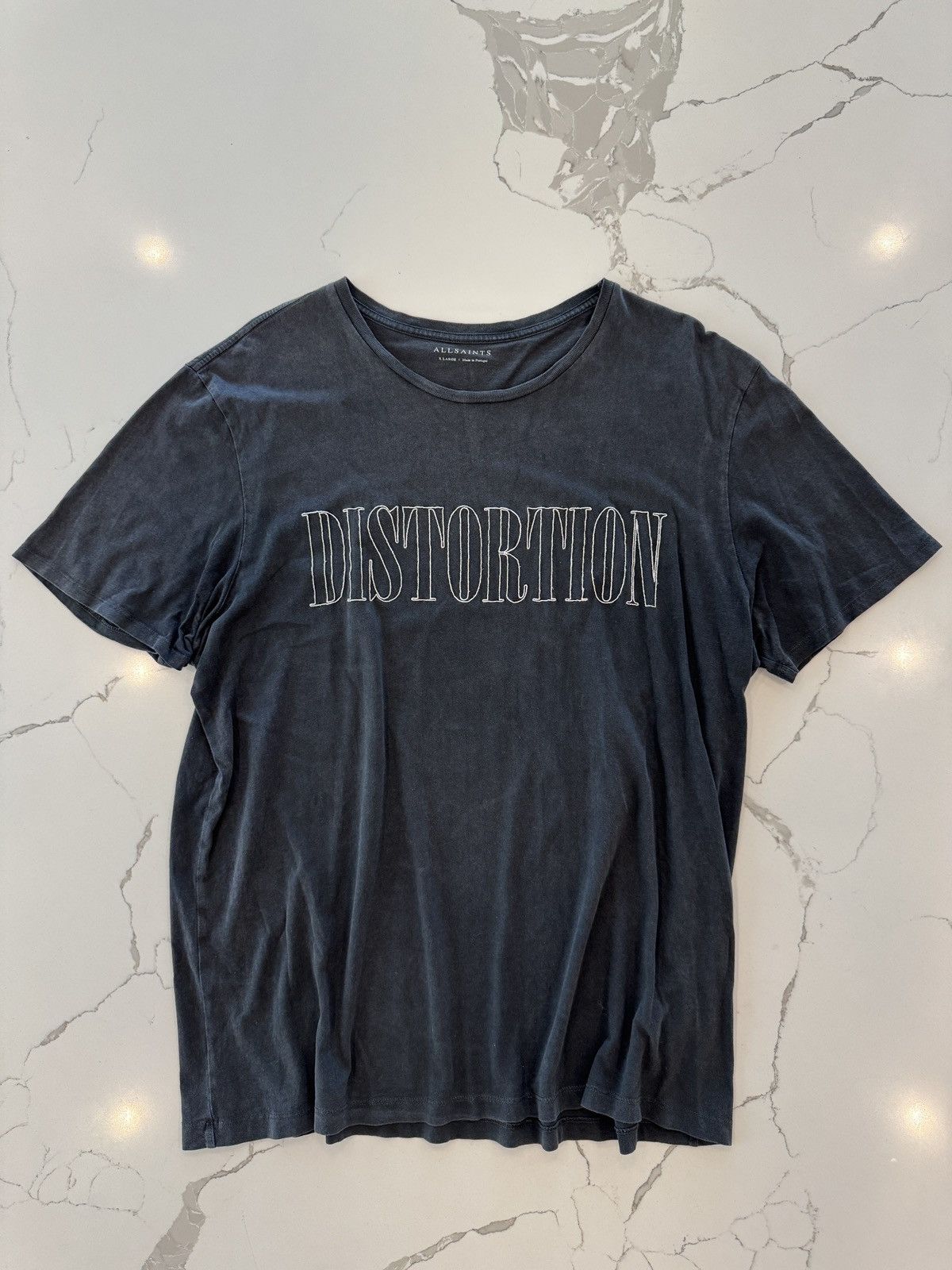 Allsaints AllSaints Distortion Washed Black Tee Size US XL / EU 56 / 4 - 1 Thumbnail