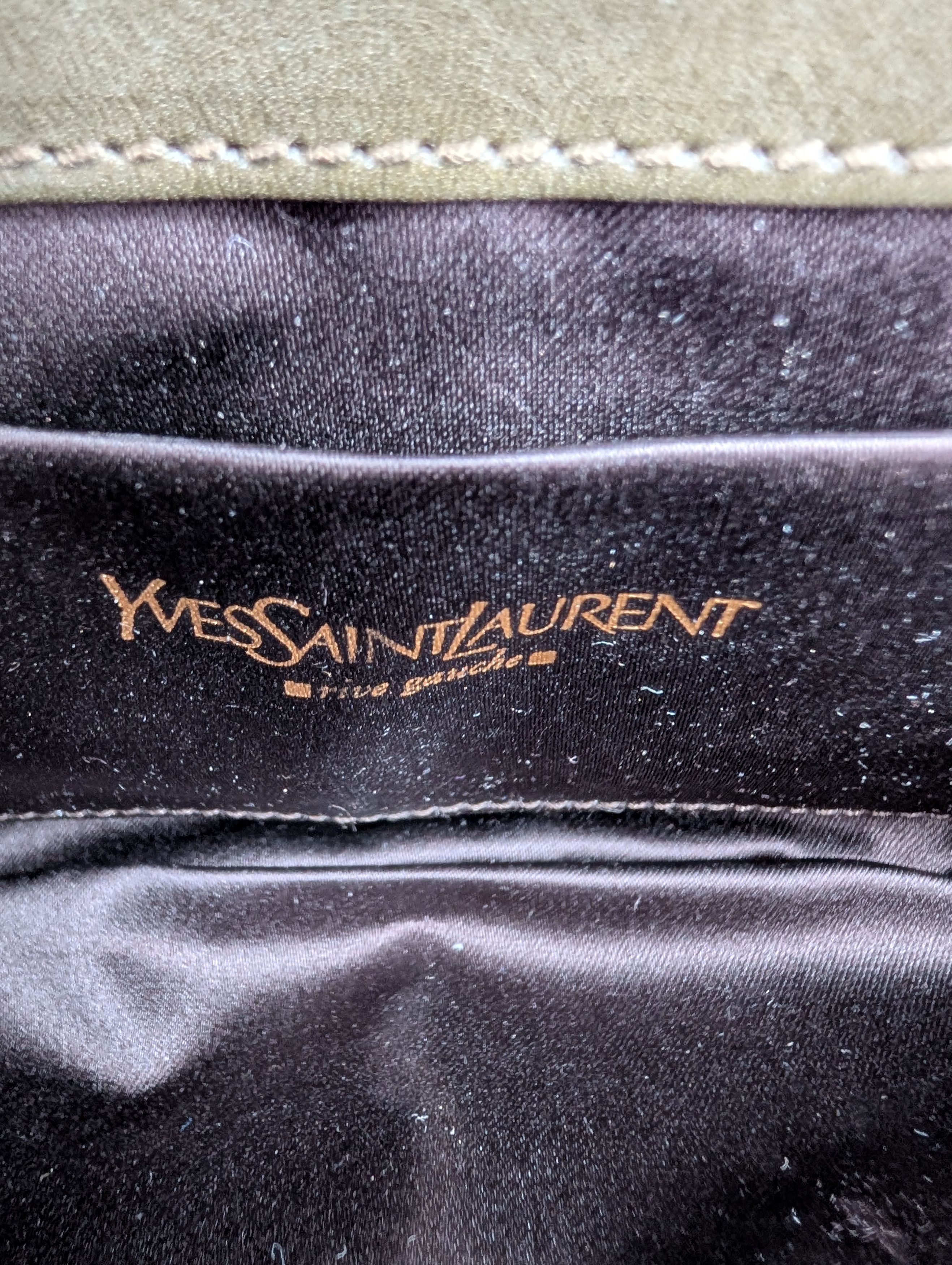 Yves Saint Laurent Yves Saint Laurnet Olive Green Leather Clutch Size ONE SIZE - 6 Thumbnail
