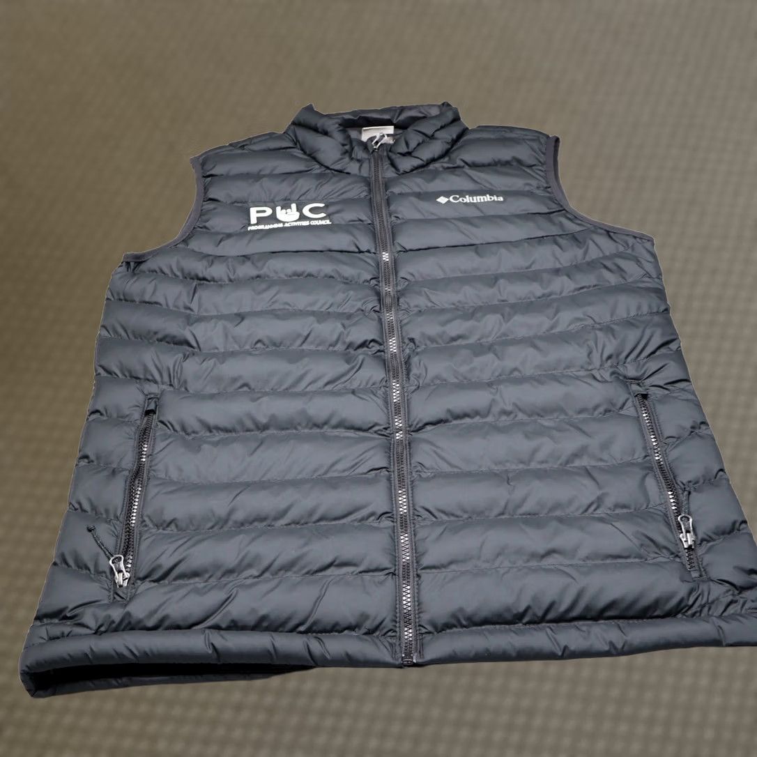 Vintage Columbia Vest Mens Large Black Omni-Heat Quilted Puffer Full Zip Logo Embroidered Zipper Pockets Stand-Up Collar Size US L / EU 52-54 / 3 - 1 Thumbnail