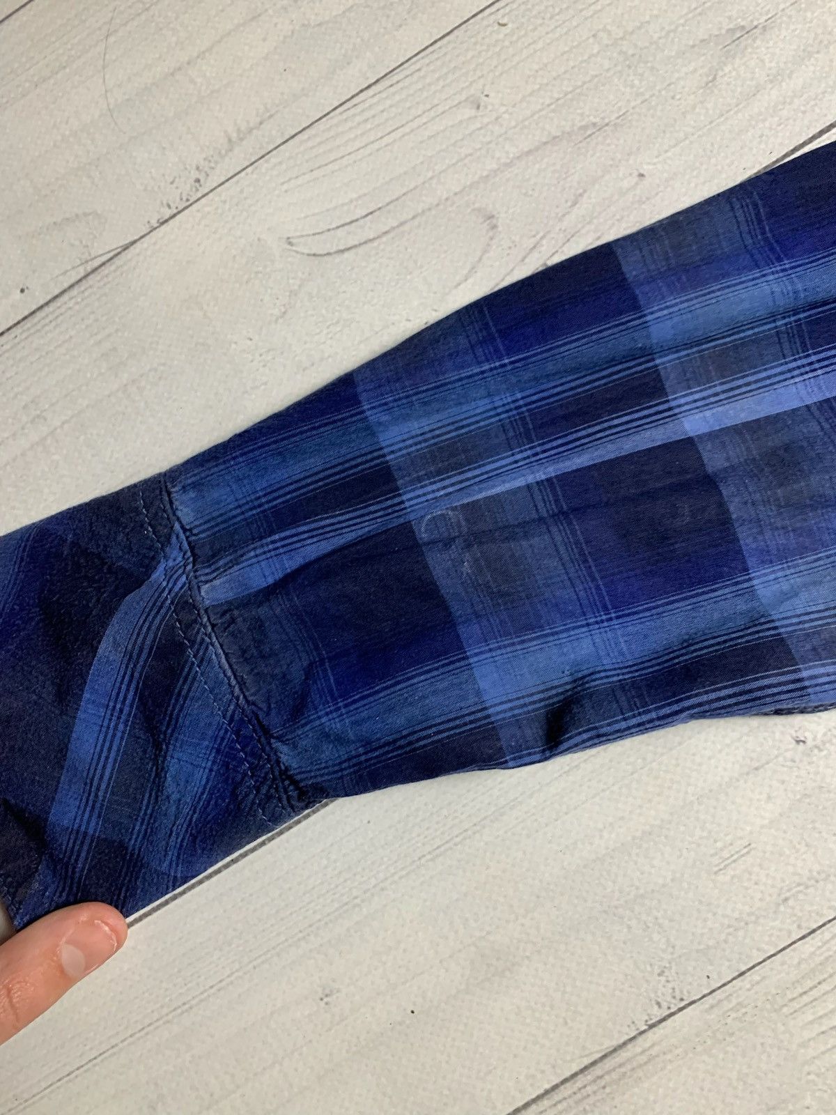 Vintage True religion plaid shirt size M blue rare