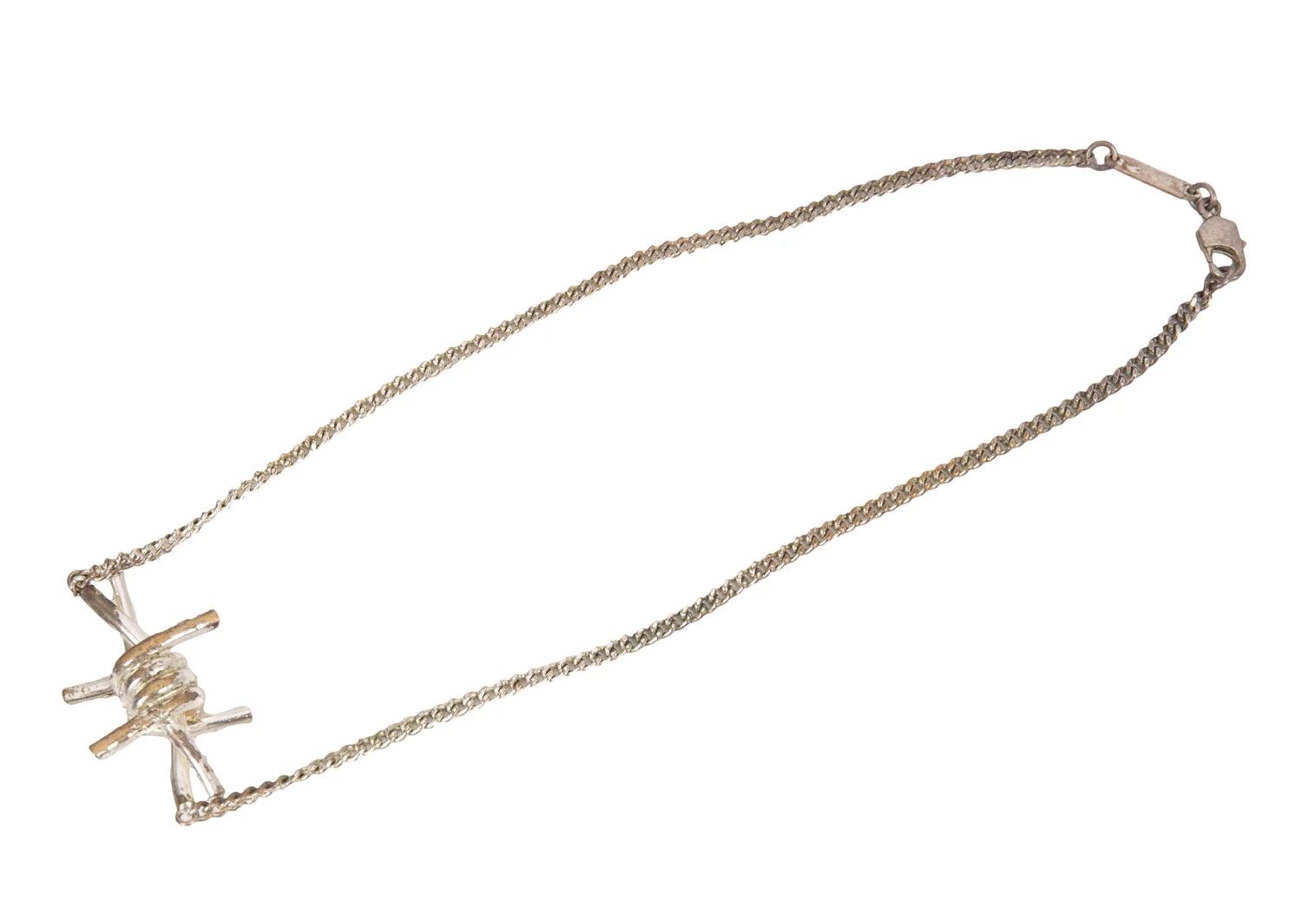 Maison Margiela Barbed Wire Design Necklace in Silver Size ONE SIZE - 8 Thumbnail