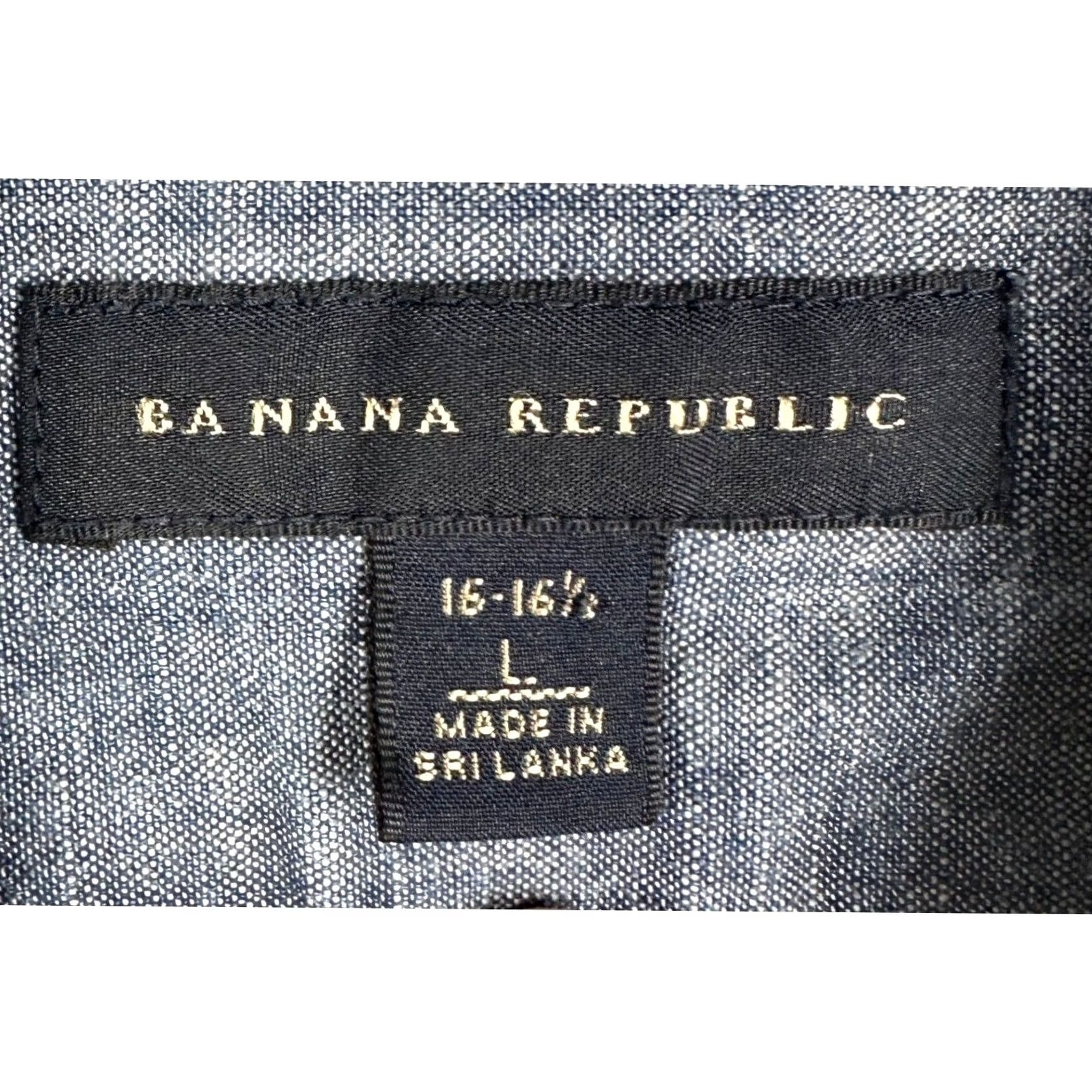 Banana Republic Banana Republic Shirt Mens Large 16-16.5 Blue Denim Button-Up Long Sleeve Shirt Casual Workwear Size 42R - 4 Thumbnail