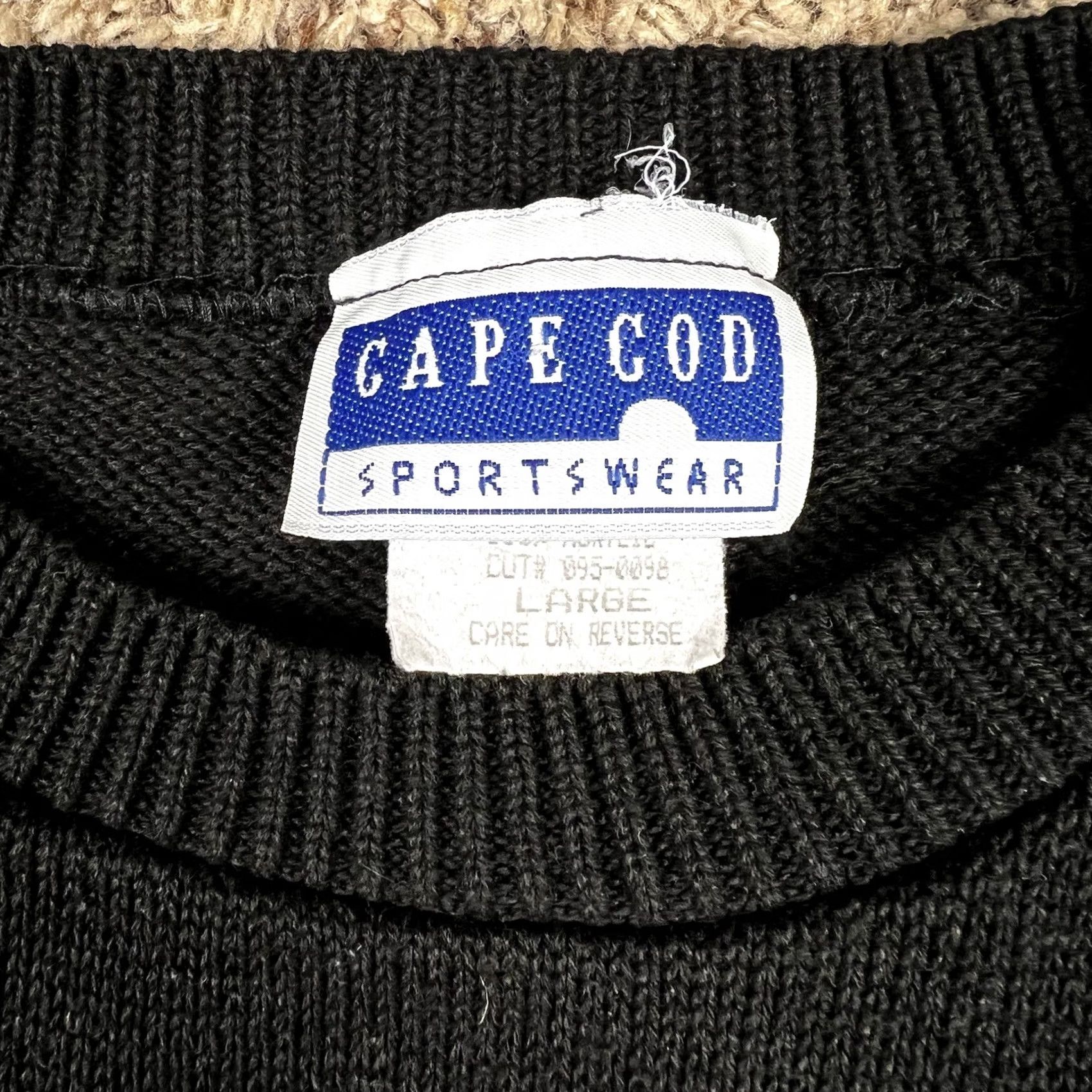 Vintage VINTAGE Cape Cod Stylish Floral Black Knit Sweater Womens L Sweater Crew Neck Short Sleeve 90s USA Floral Cap e Cod Womens Large Size L / US 10 / IT 46 - 2 Thumbnail