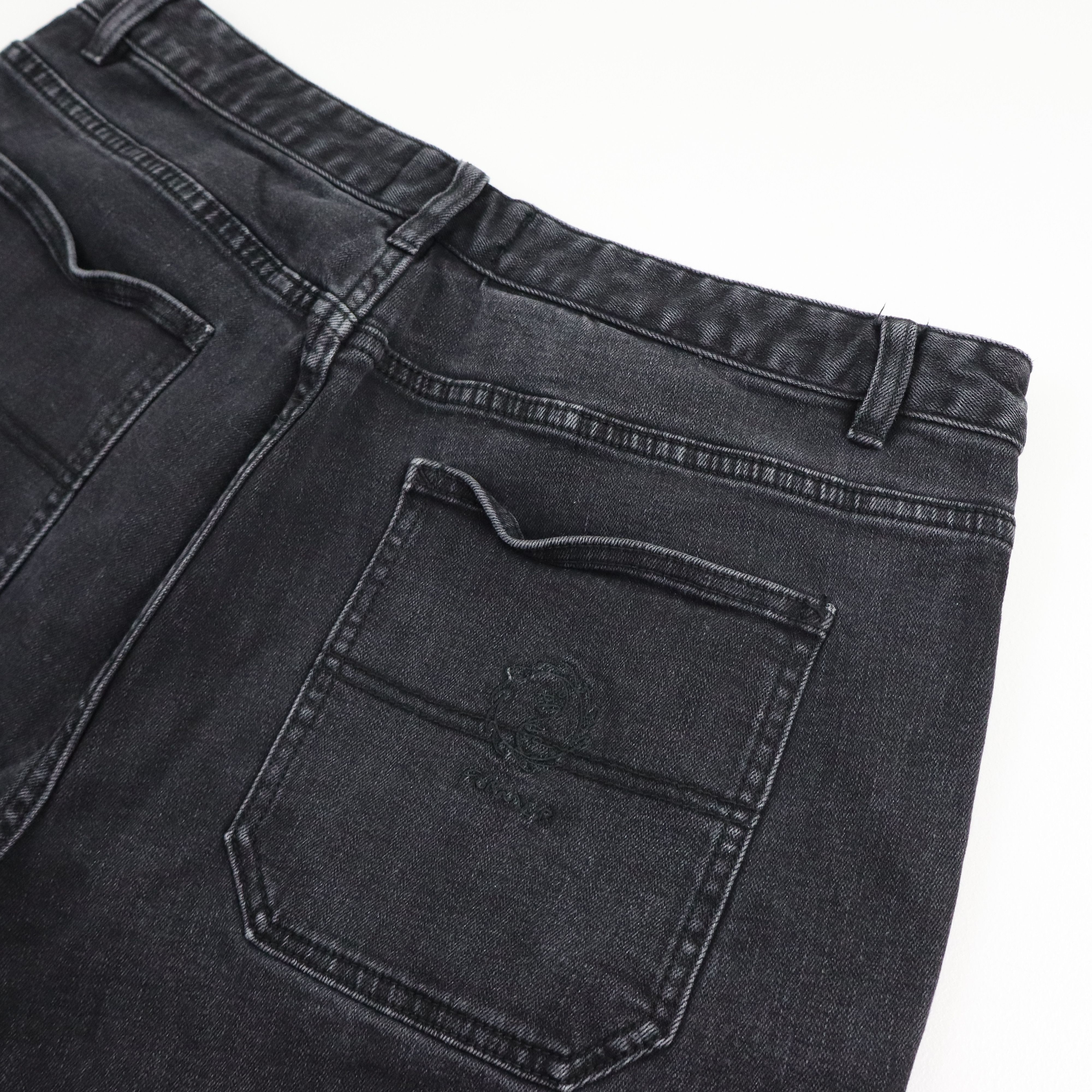 Carhartt × Dickies × Wrangler 90s Former Wide Leg Baggy Black Skater Denim Shorts Jorts Size US 36 / EU 52 - 7 Thumbnail